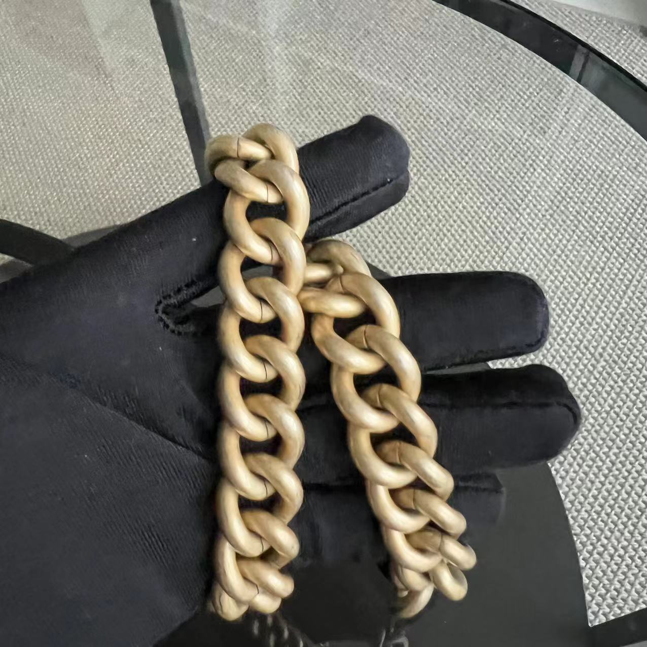 Caviar Boy Medium 25CM Quilted Black Golden Hardware Series 28