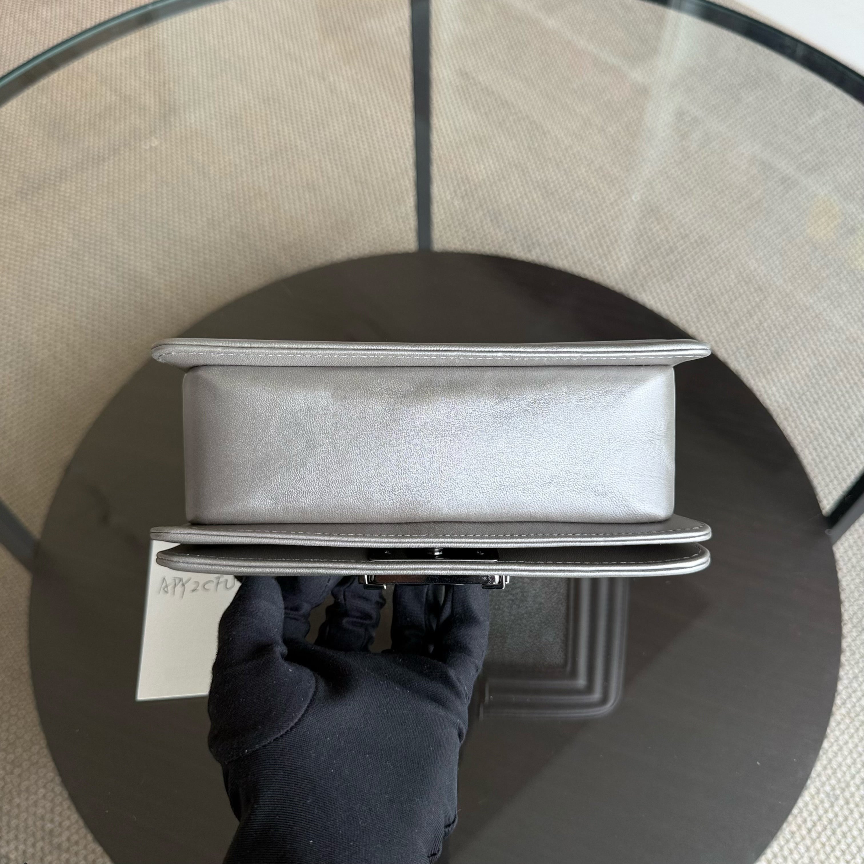 Chanel Boy Small - 20CM Stingray Gray Grey Silver Hardware Series 20