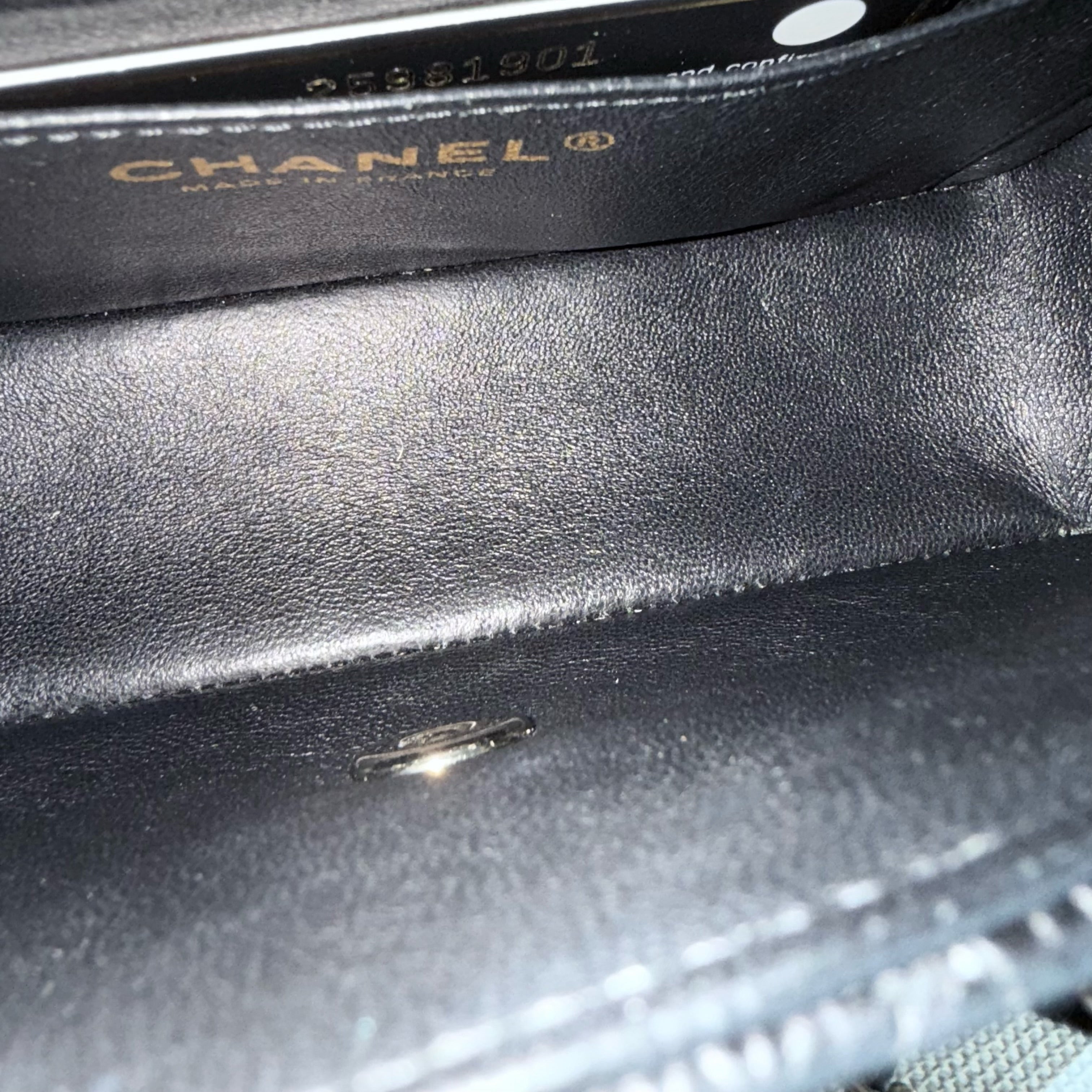 Chanel Caviar Mini Rectangle Classic Flap - 20CM Quilted Black Golden Hardware Series 25