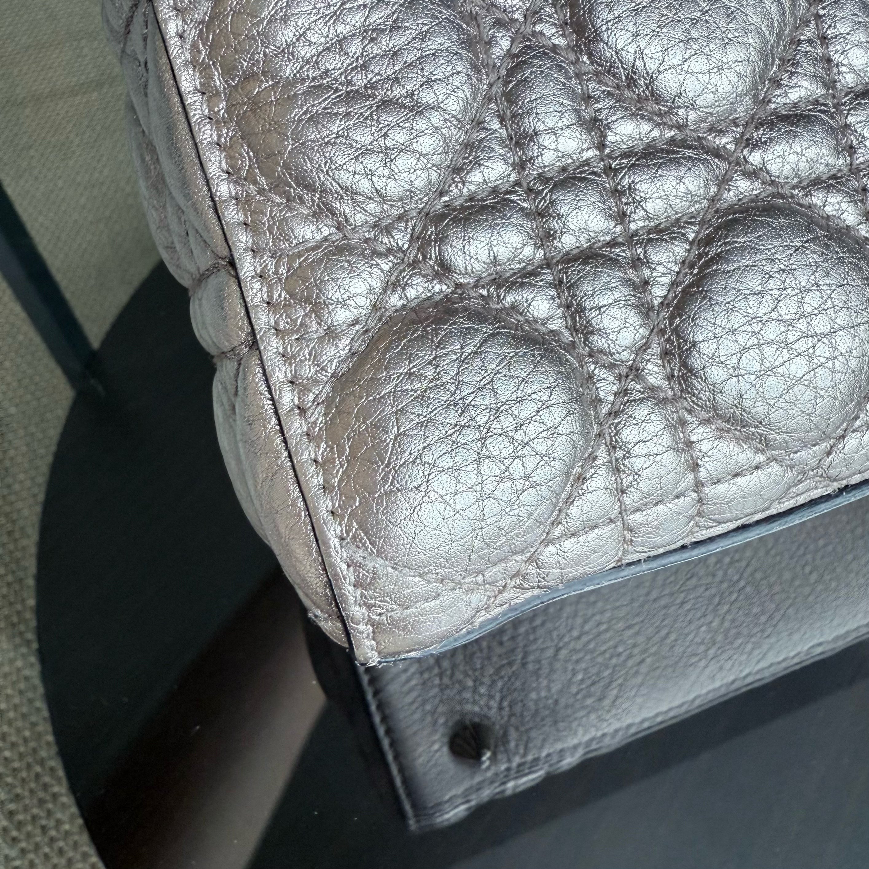 Dior Lady Small - Cannage Clafskin Rose Gold Metallic Gold Hardware