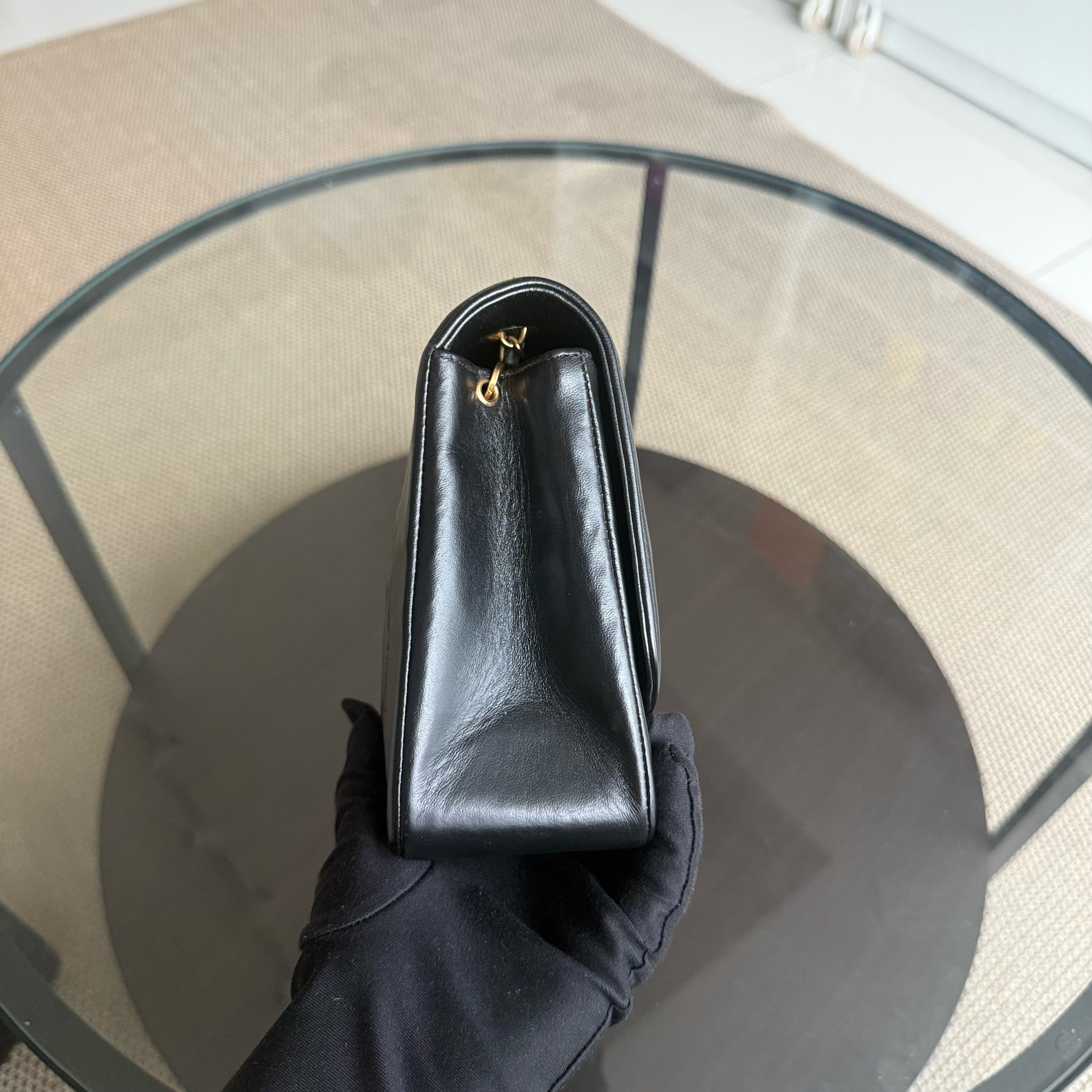 Chanel Diana Medium Vintage - Quilted Lambskin Black Gold Hardware Series 2