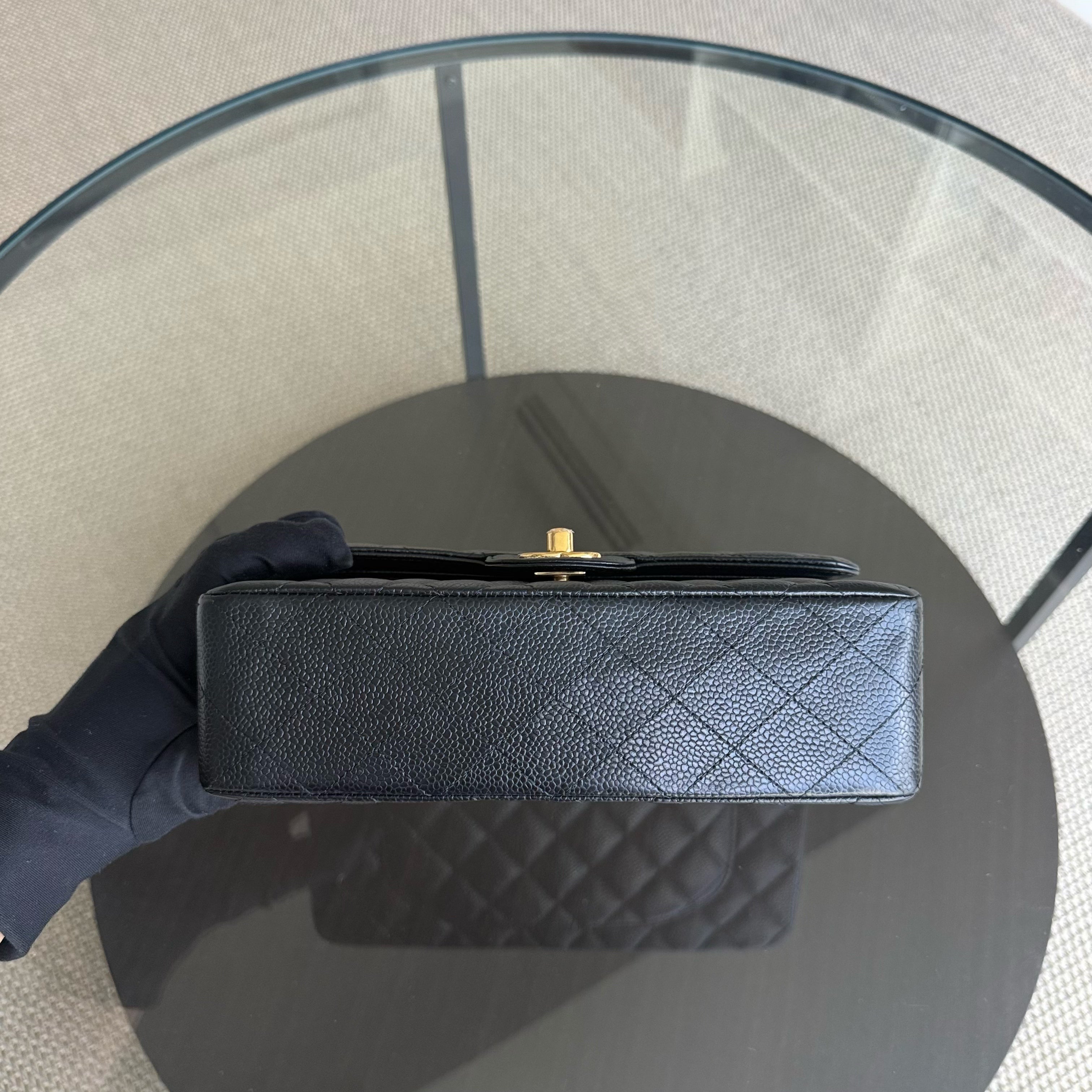 Chanel Classic Flap Small - Caviar 23CM Quilted Grained Calfskin Black Gold Hardware Series 27