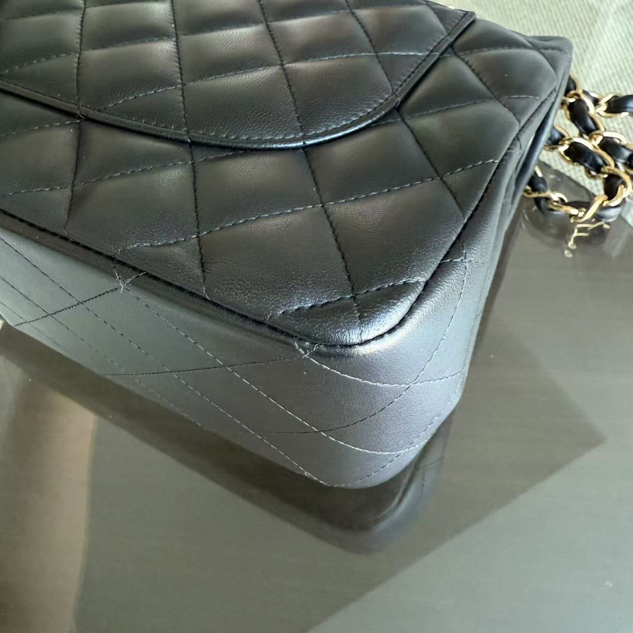 Chanel Classic Flap Jumbo - Double Flap 30CM Lambskin Quilted Black Gold Hardware