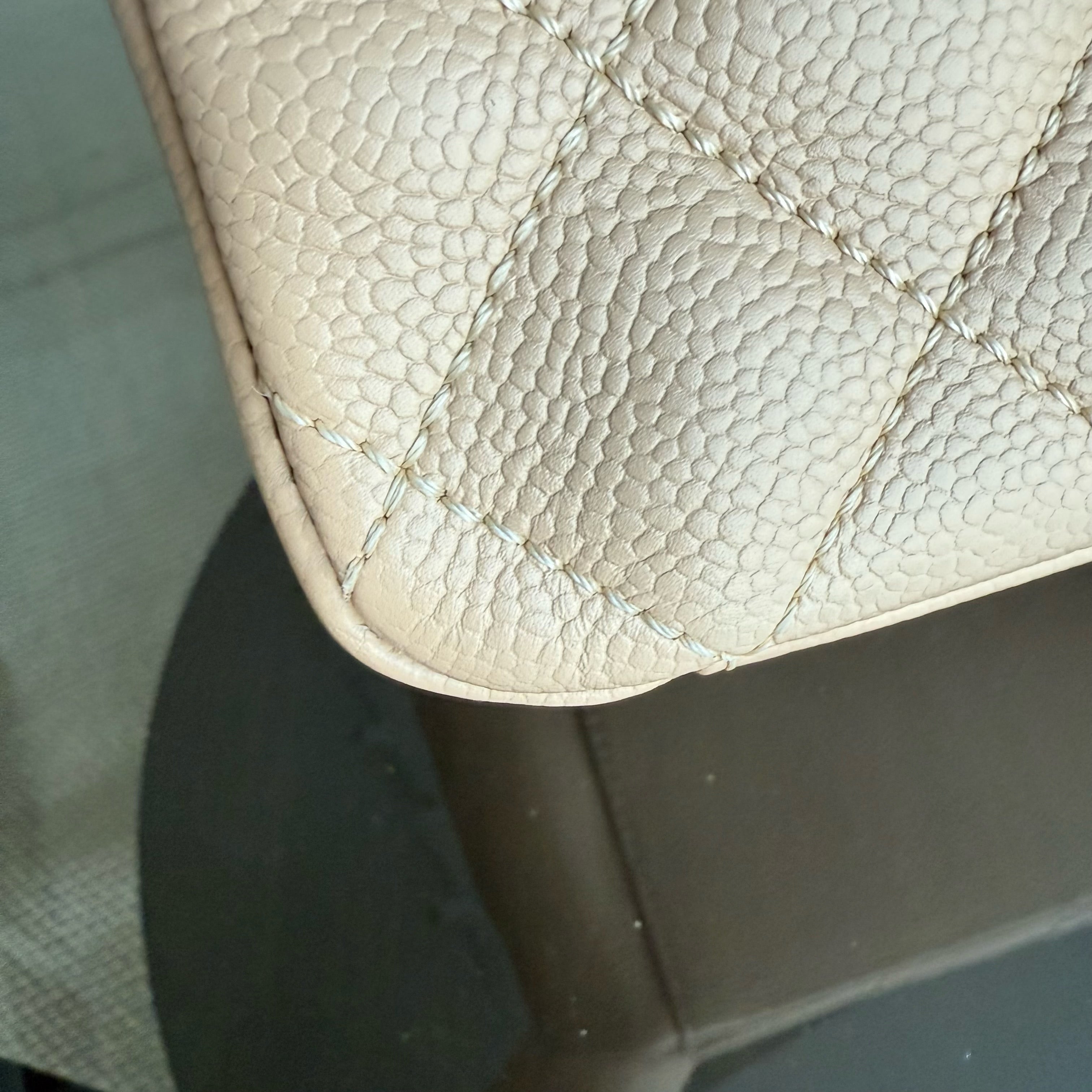 Chanel GST Grand Shopping Tote - Caviar Grained Calfskin Light Beige Gold Hardware Series 13