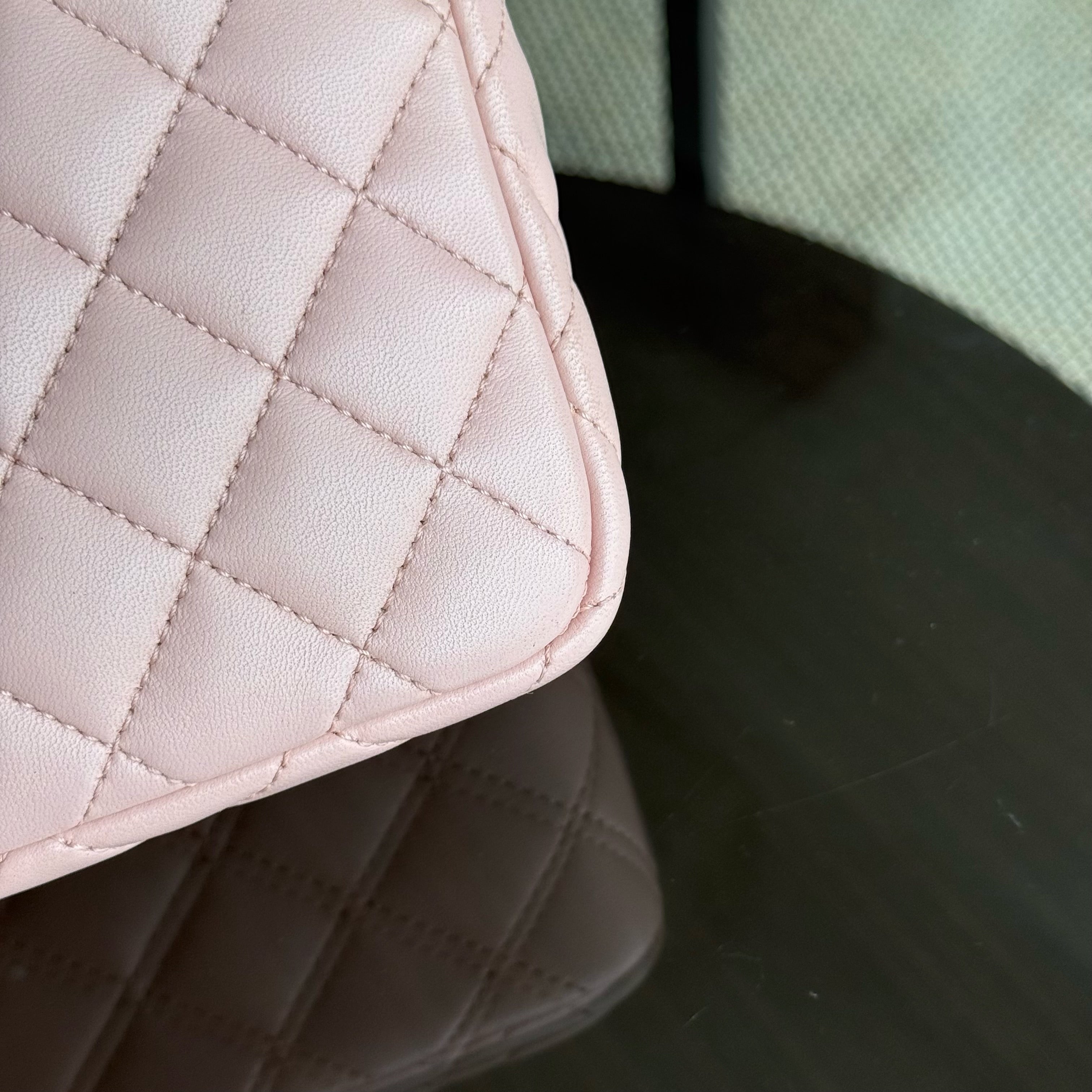 Chanel Seasonal Two-tone Flap Small - Quilted Lambskin Pink Burgundy Gold Hardware Series 23