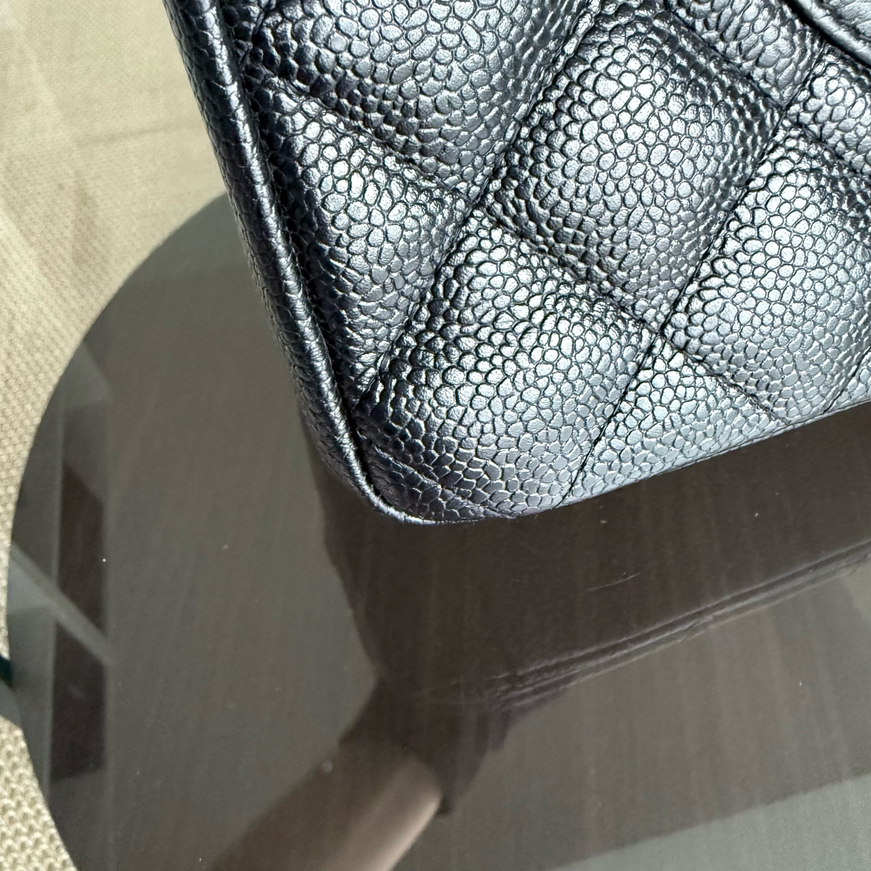 Chanel PST Petite Shopping Tote - Caviar Quilted Black Gold Hardware Series 8