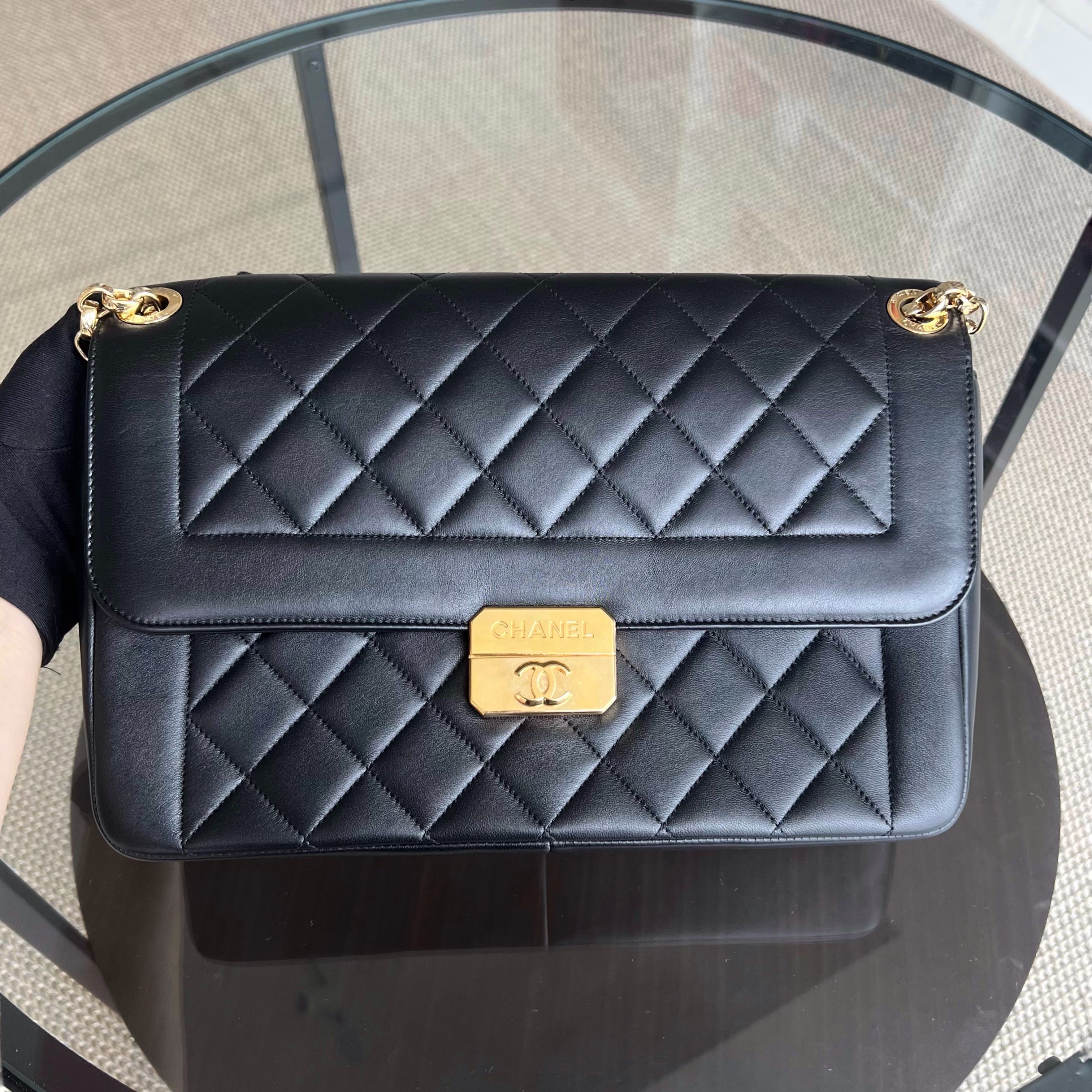 Chanel Chic With Me Flap - Seasonal Flap Black Lambskin Large Gold Hardware Series 18