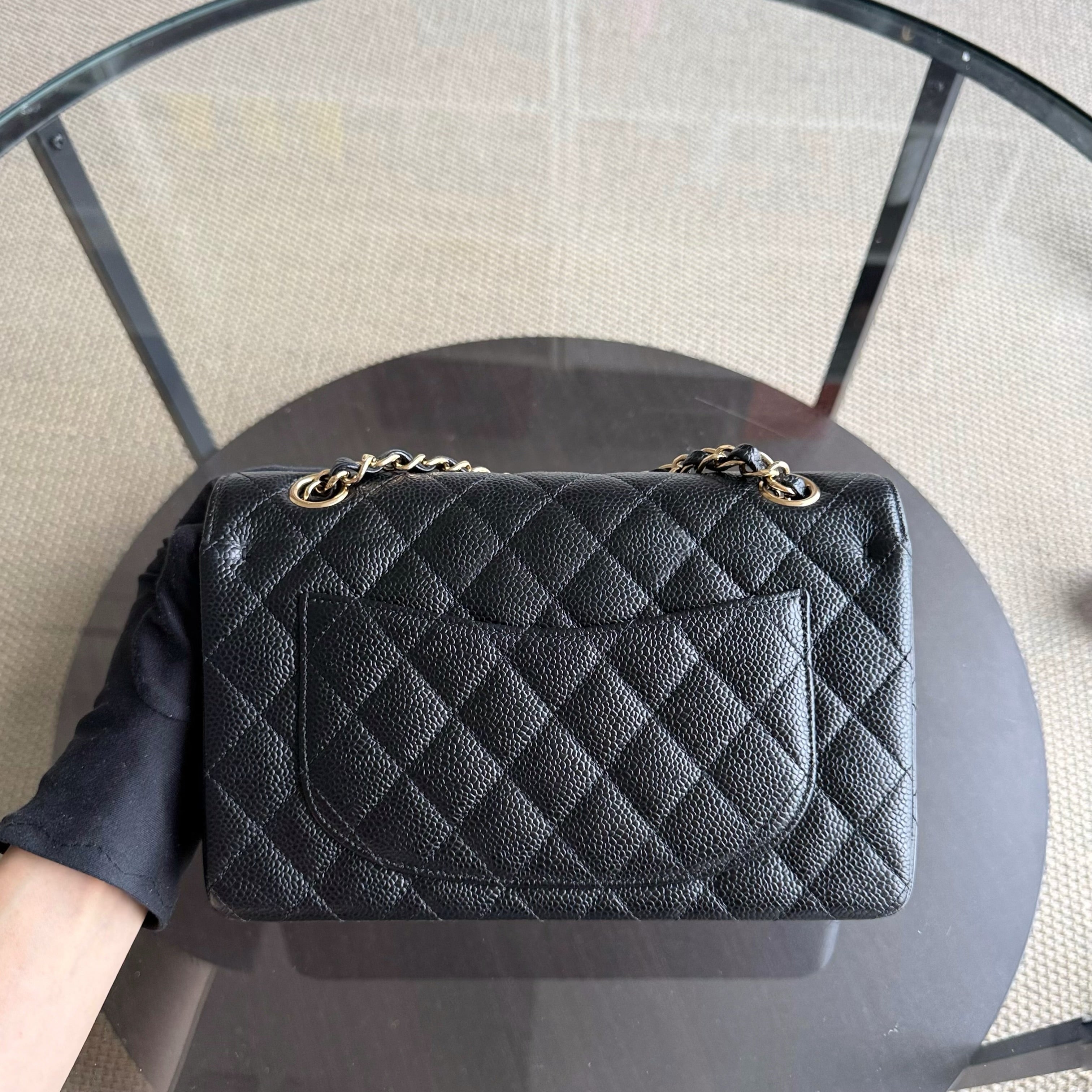 Chanel Classic Flap Small - Caviar 23CM Quilted Black Gold Hardware Series 19