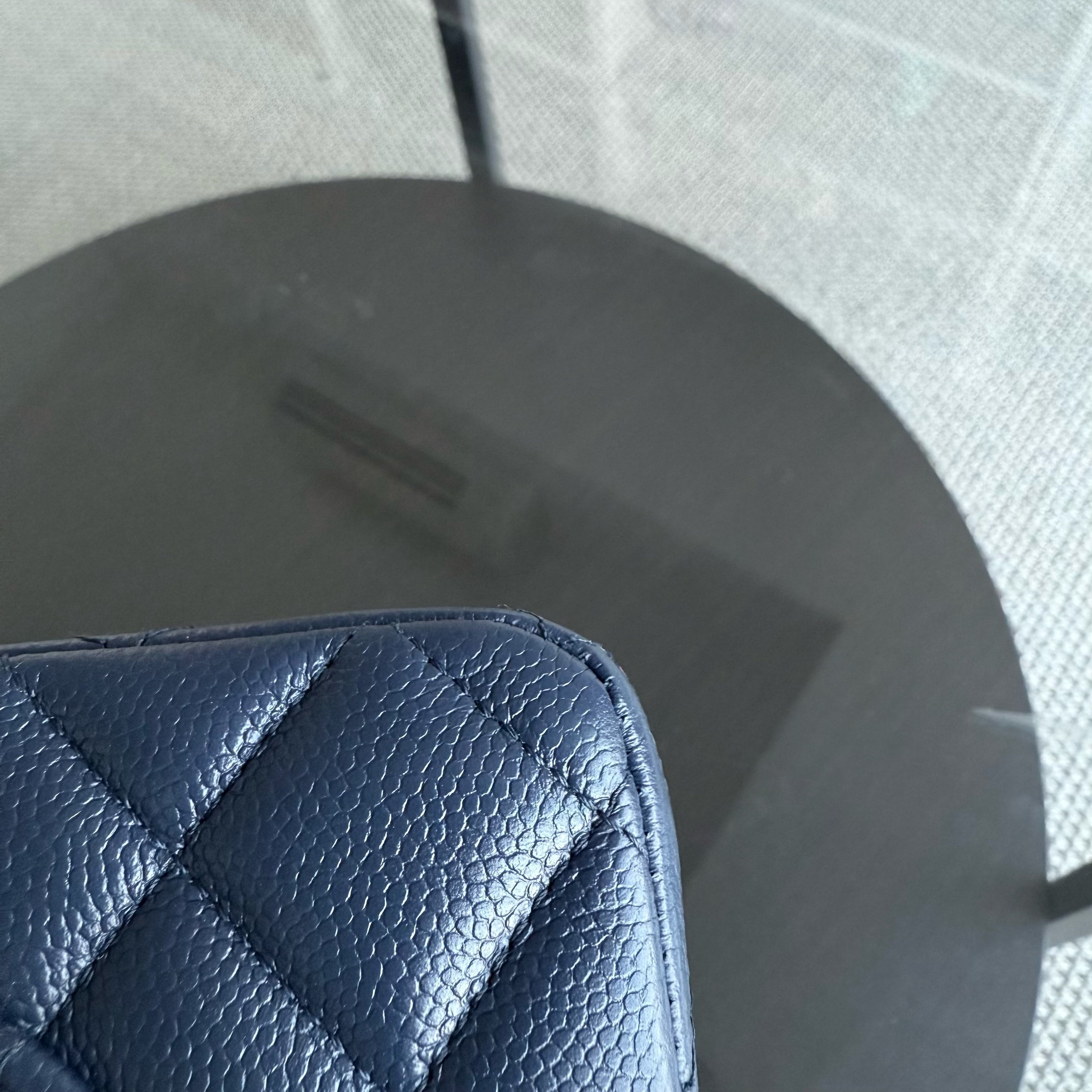 Chanel Classic Flap Small - Caviar 23CM Quilted Dark Blue Gold Hardware Series 24