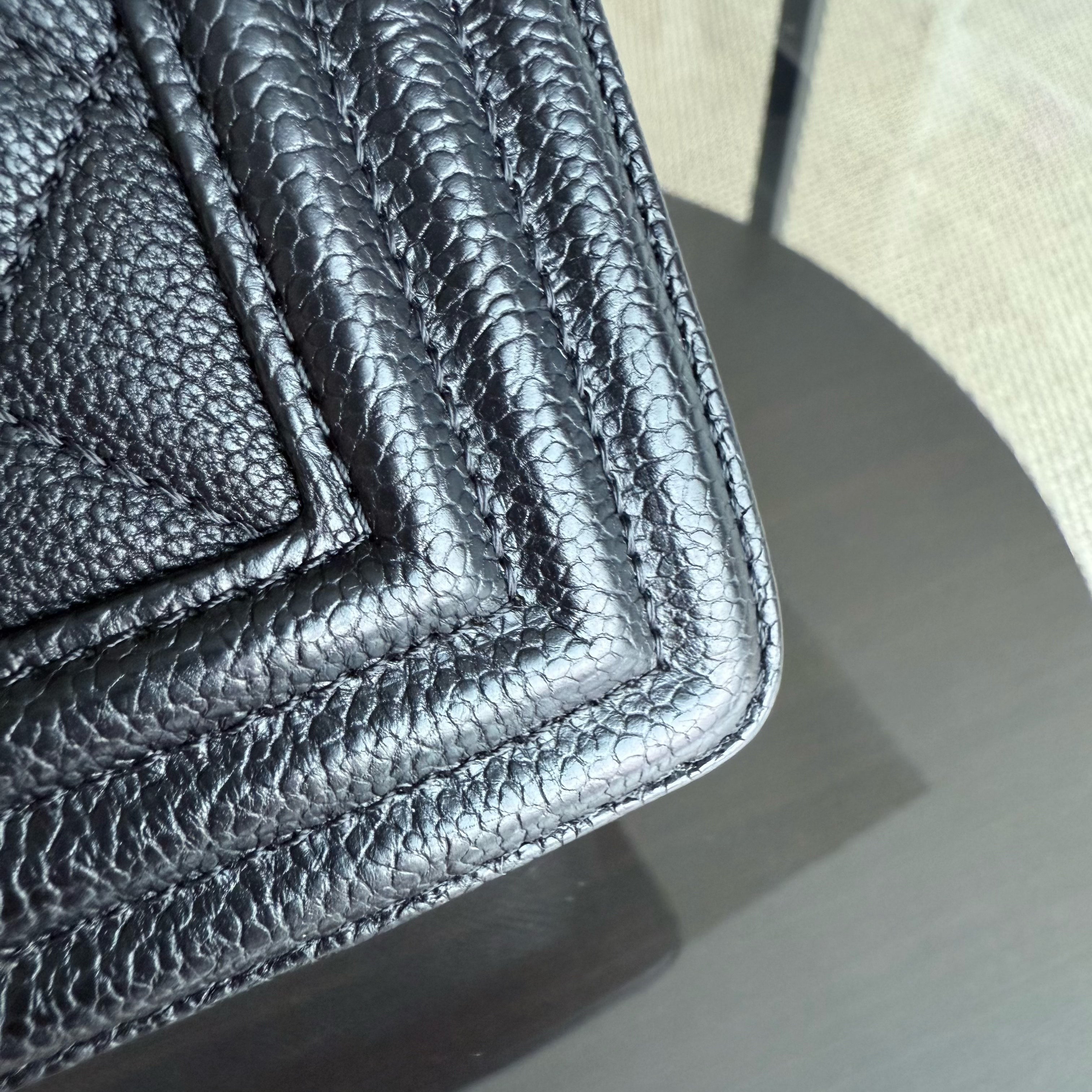 Chanel Boy Medium - Caviar 28CM New Medium Quilted Black Ruthenium Silver Hardware Series 23