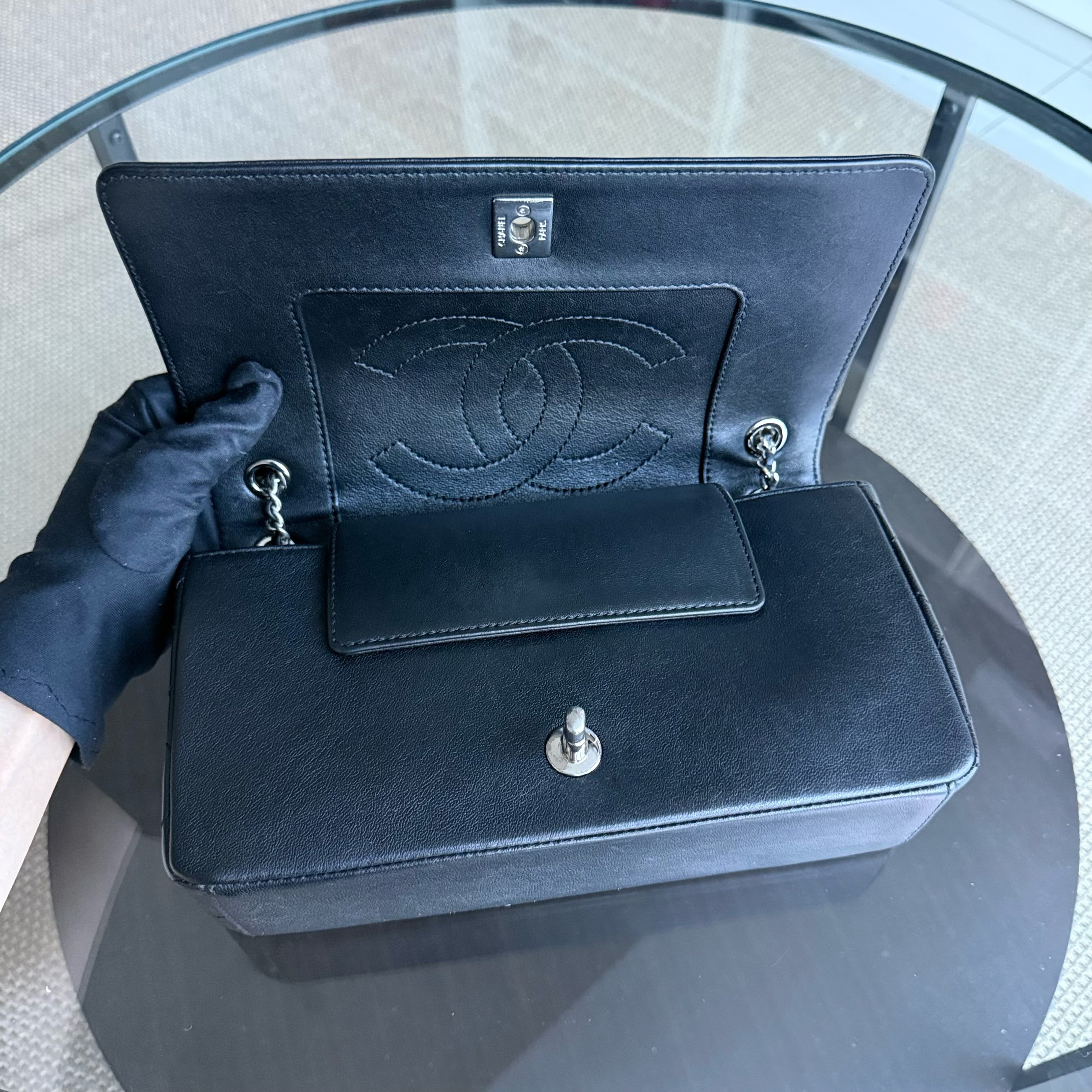 Chanel Mademoiselle Seasonal Flap CC Lock - Quilted Calfskin Black Silver Hardware Series 23
