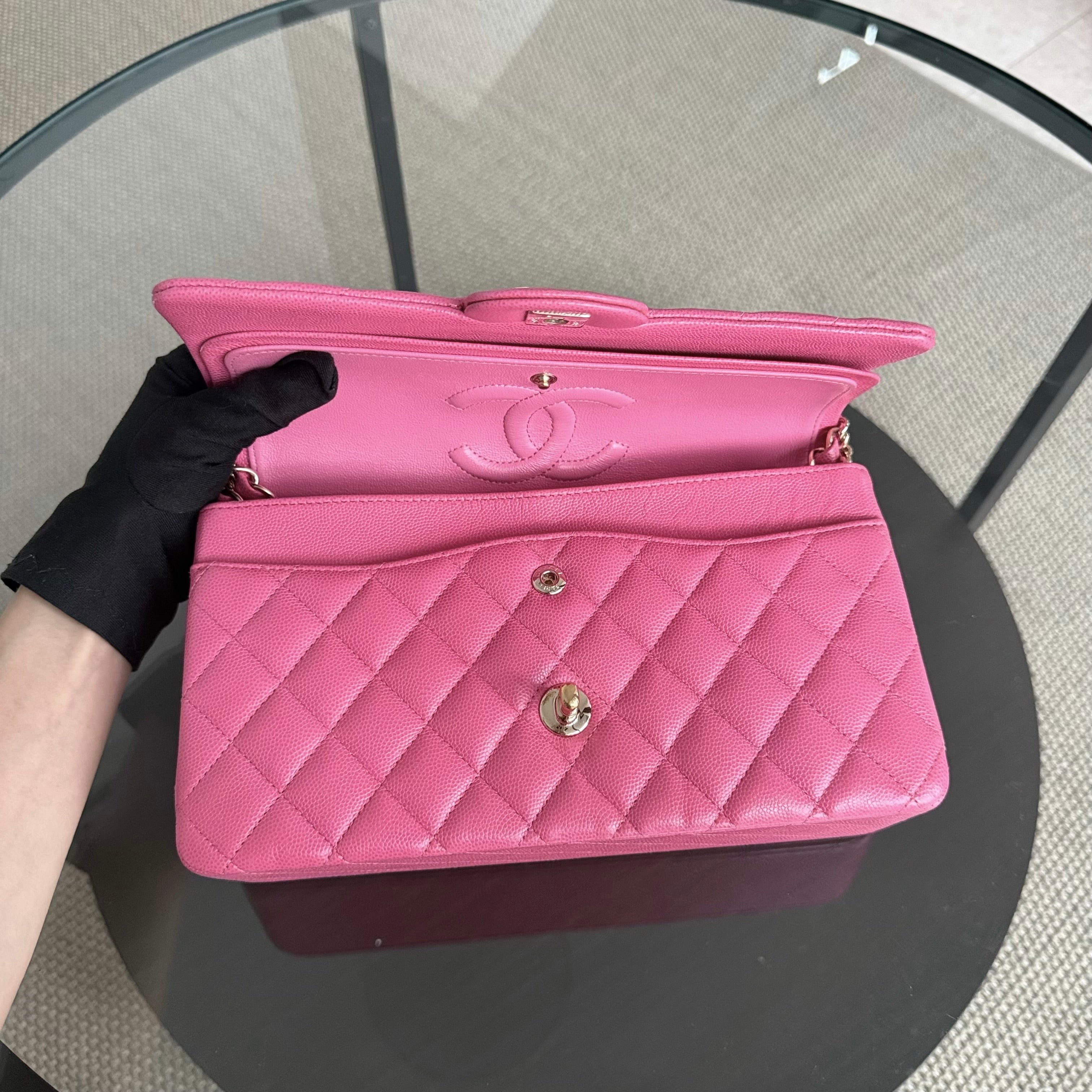 Chanel Classic Flap Medium - 25CM Quilted Caviar Light Pink Gold Hardware Series 27