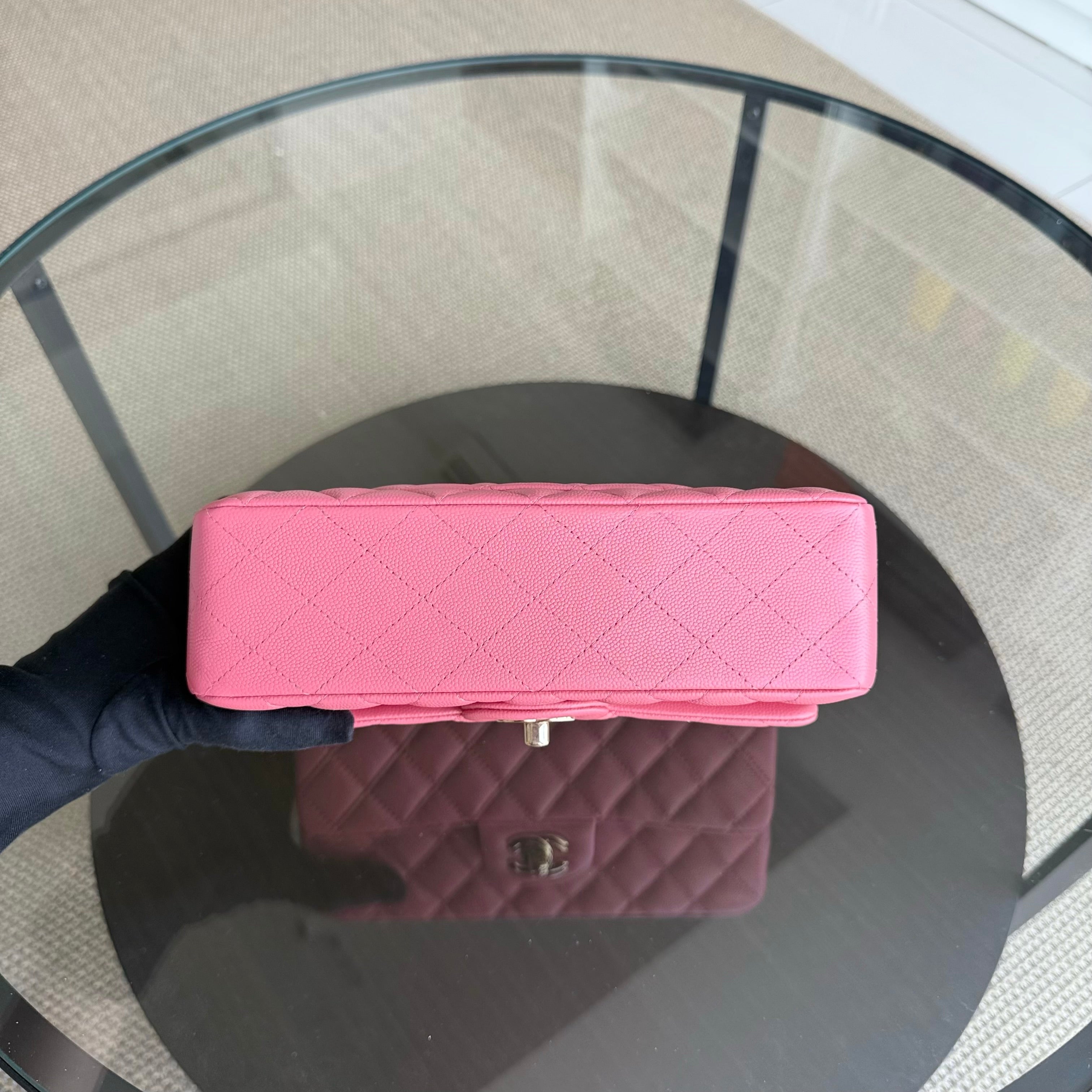 Chanel Classic Fp Small - Caviar 23CM Quilted Grained Calfskin Pink Gold Hardware Series 28