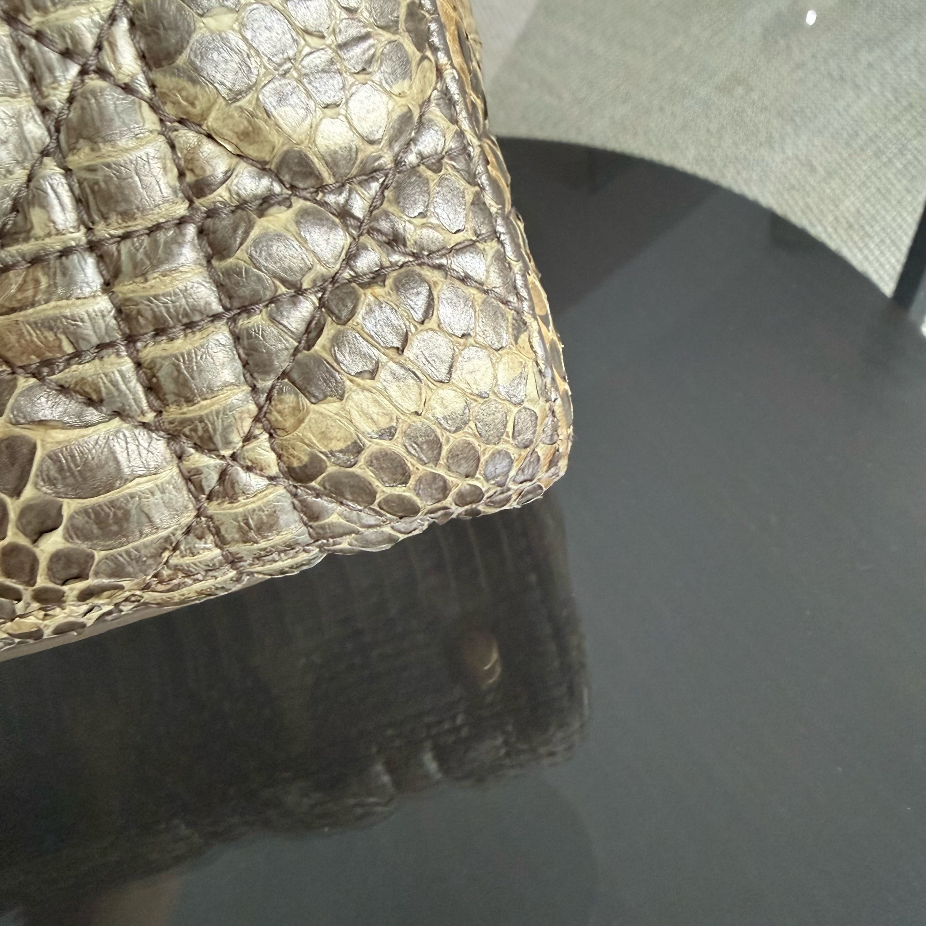 Dior Lady Small Flap - Cannage Gold Python Gold Hardware