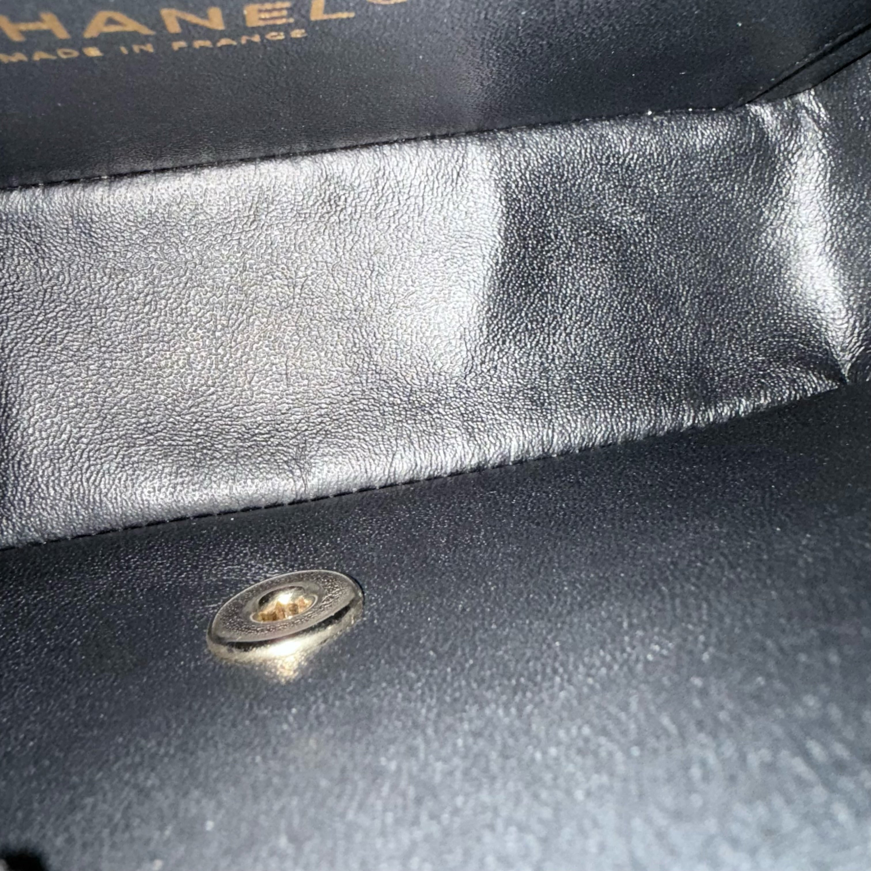 Chanel Classic Flap Mini - Chevron Lambskin Black Gold Hardware Series 25