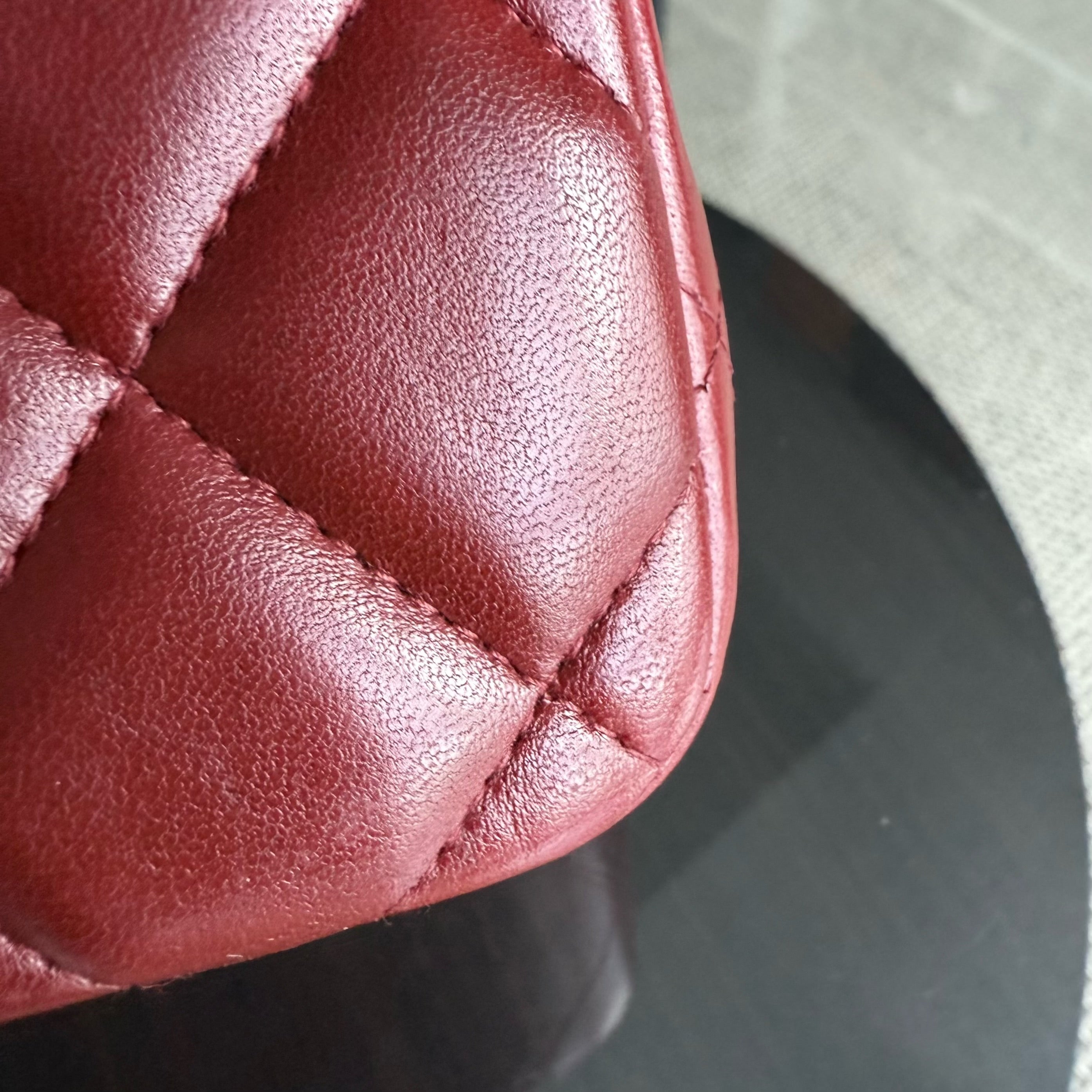 Chanel Classic Flap Jumbo - Double Flap 30CM Quilted Lambskin Dark Red Gold Hardware Series 15