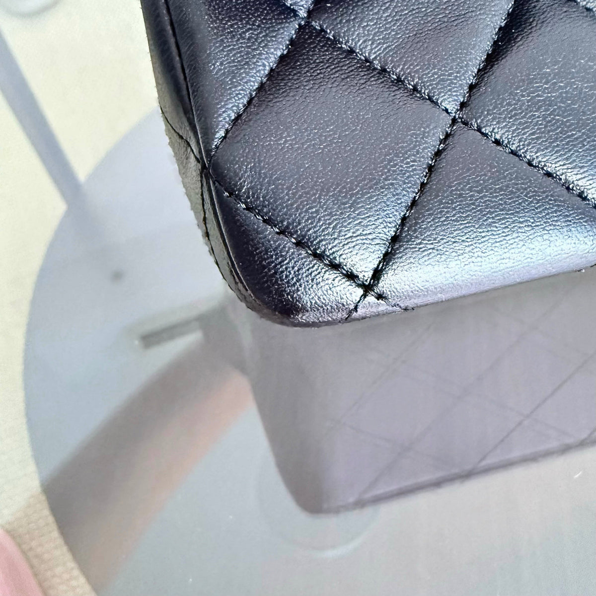 Chanel Classic Flap Medium - 25CM Quilted Lambskin Black Silver Hardware Series 15