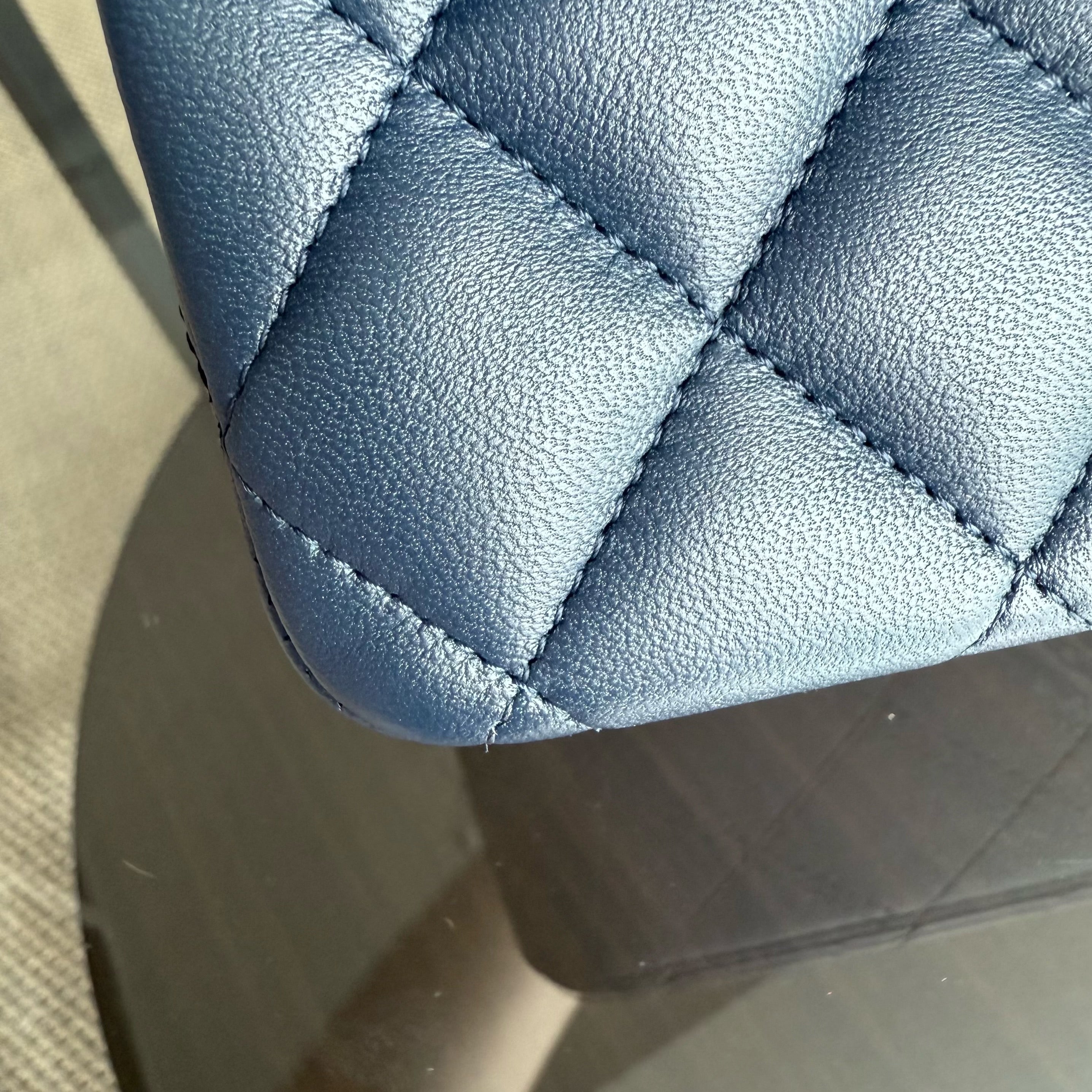 Chanel Classic Flap Medium - 25CM Quilted Lambskin Midnight Blue Silver Hardware Series 22