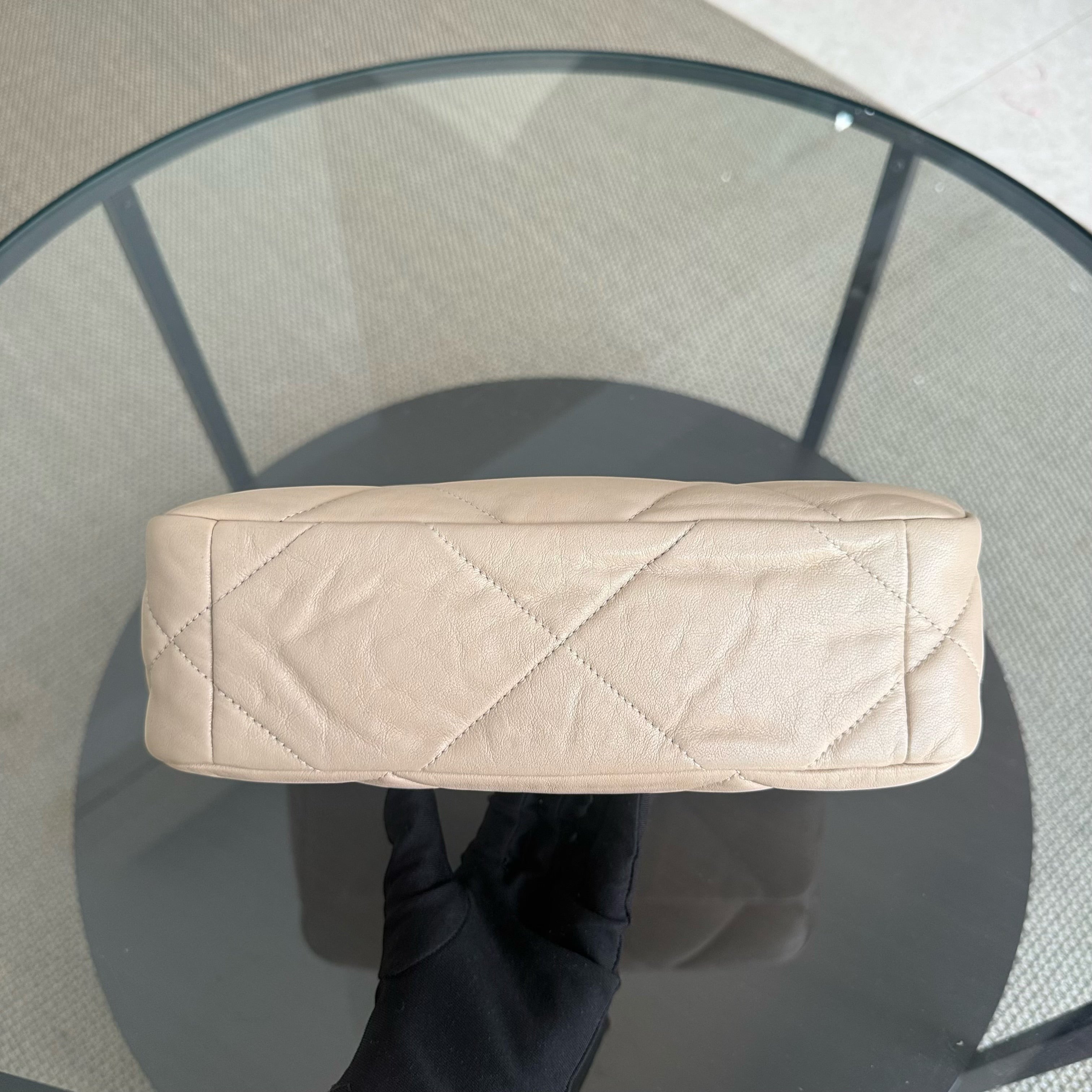 Chanel Small 19 Bag C19 Quilted Beige Two Tone Golden Hardware Series 30