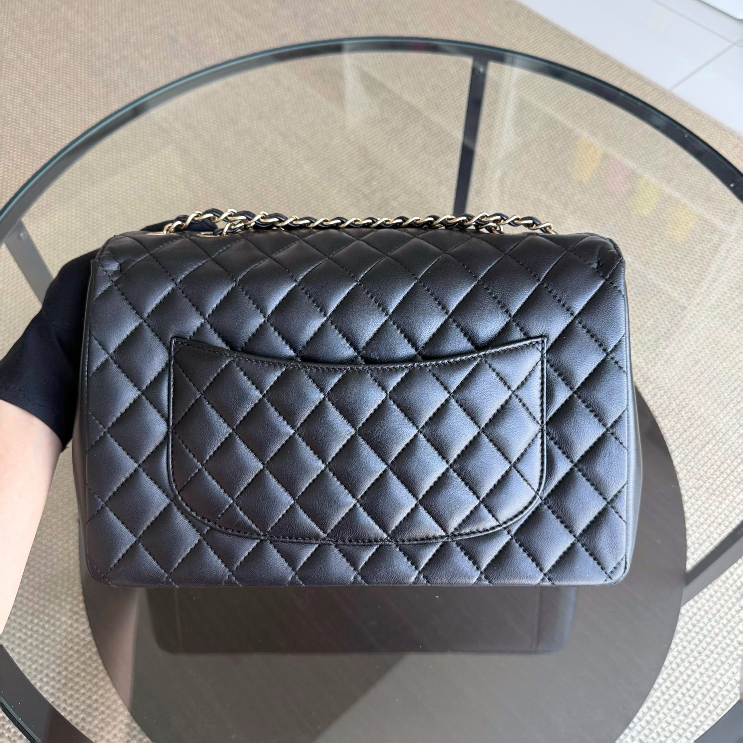 Chanel Chic Flap Jumbo Mademoiselle Quilted Lambskin Black Golden Hardware Series 21