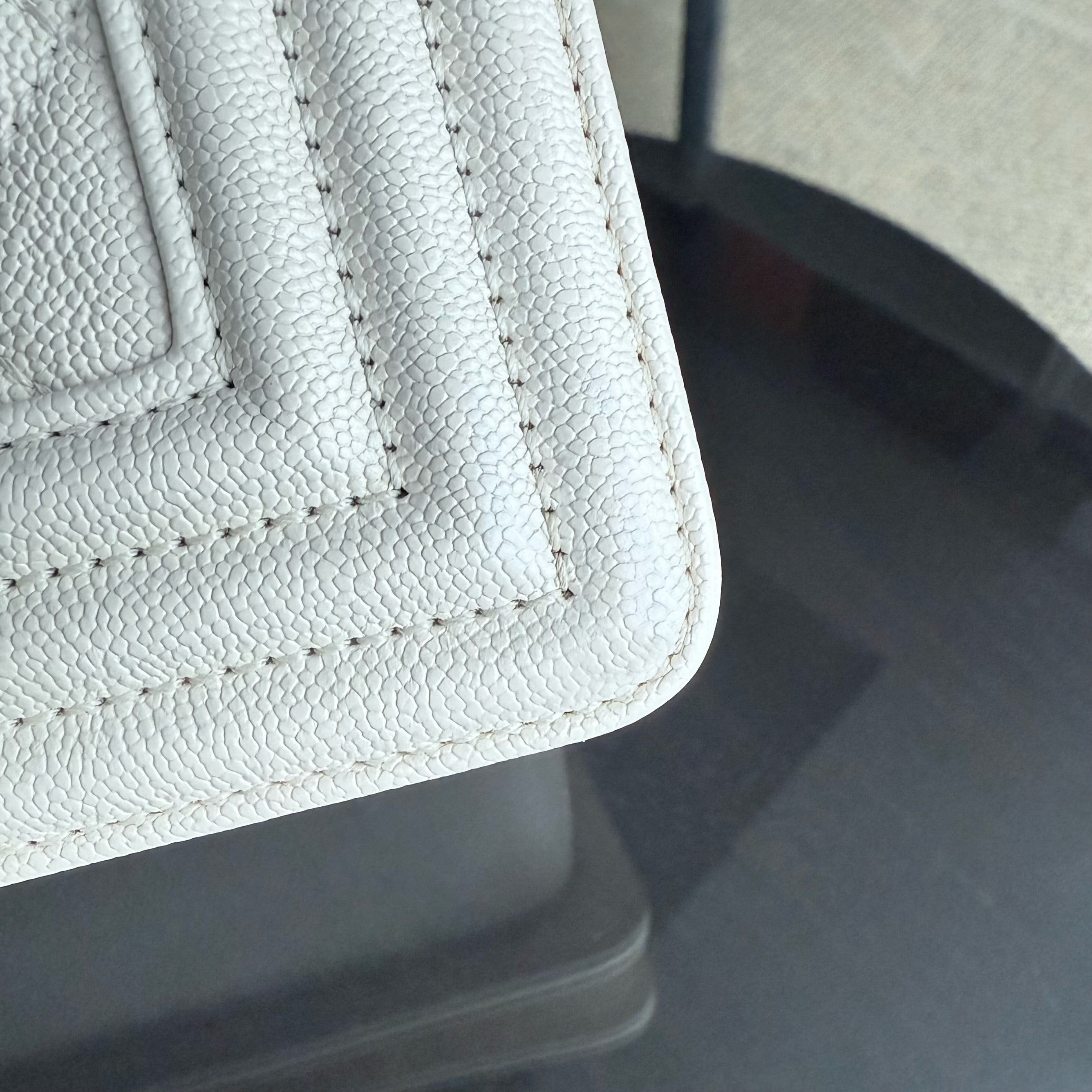 Chanel Boy Small - Caviar Quilted Cream White Gold Hardware 27