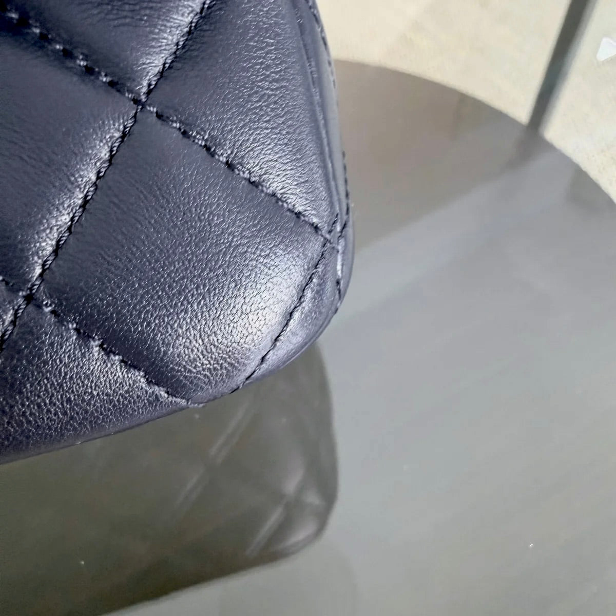 Chanel Classic Flap Mini - 20CM Rectangle Pearl Crush Quilted Lambskin Dark Blue Gold Hardware Series 30