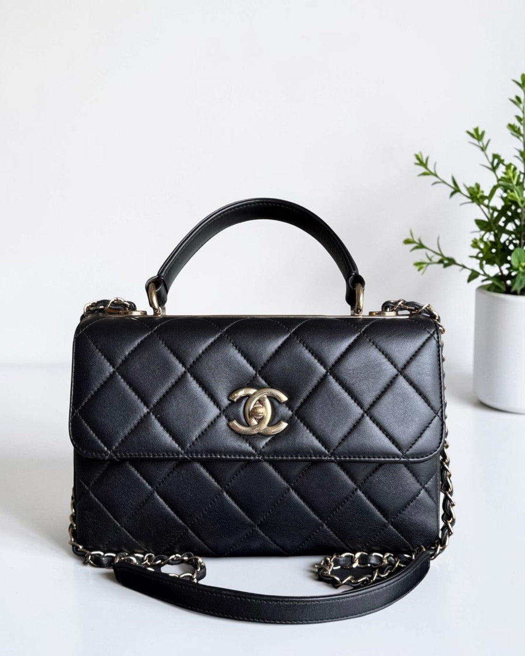 Chanel Trendy CC Small - Quilted Lambskin Black Gold Hardware