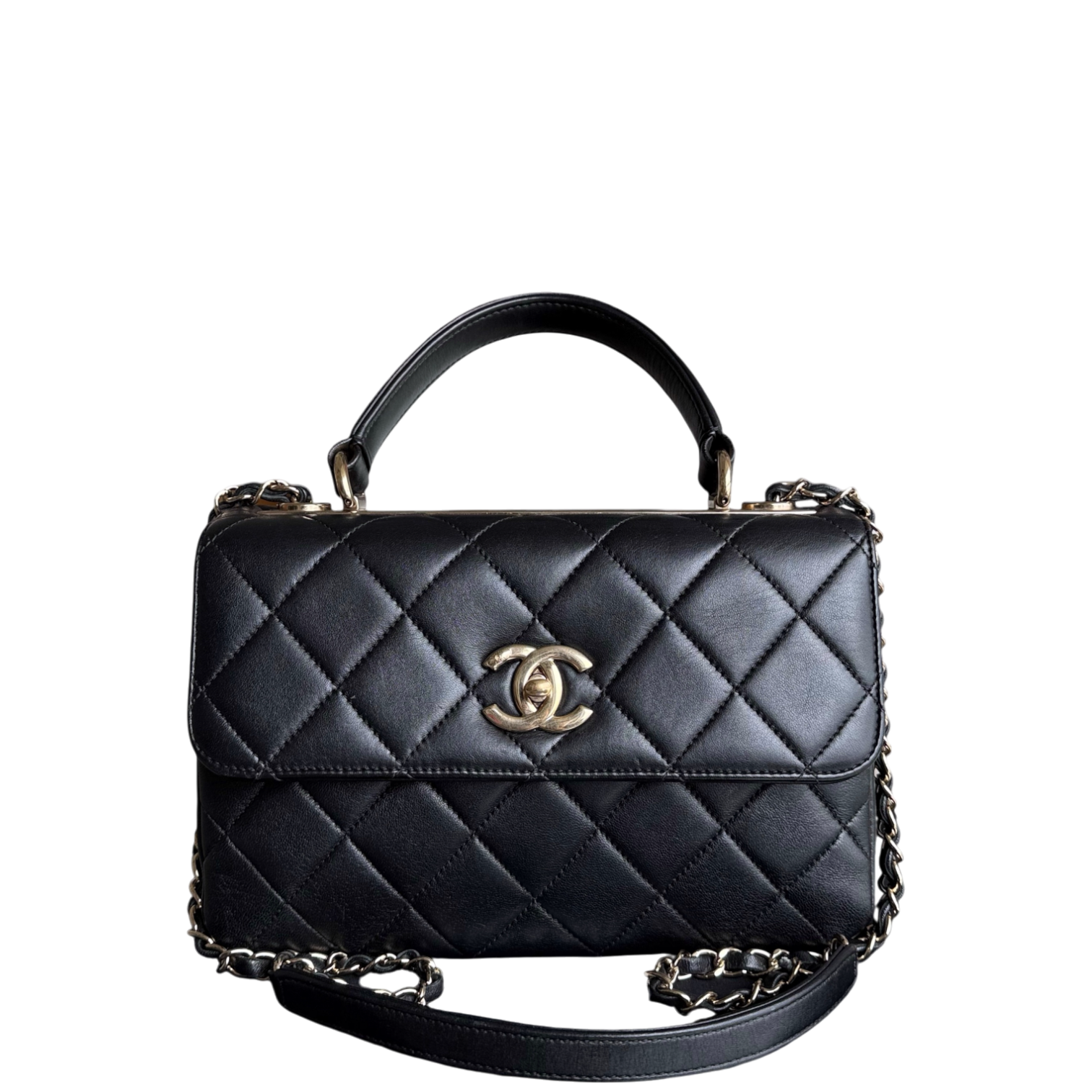 Chanel Trendy CC Small - Quilted Lambskin Black Gold Hardware Series 26