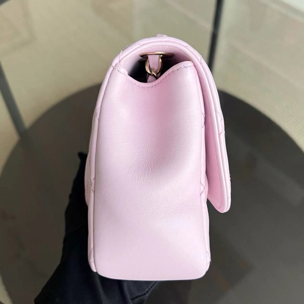 Mademoiselle 23CM Small Quilted Lambskin Pink Golden Hardware Series 21