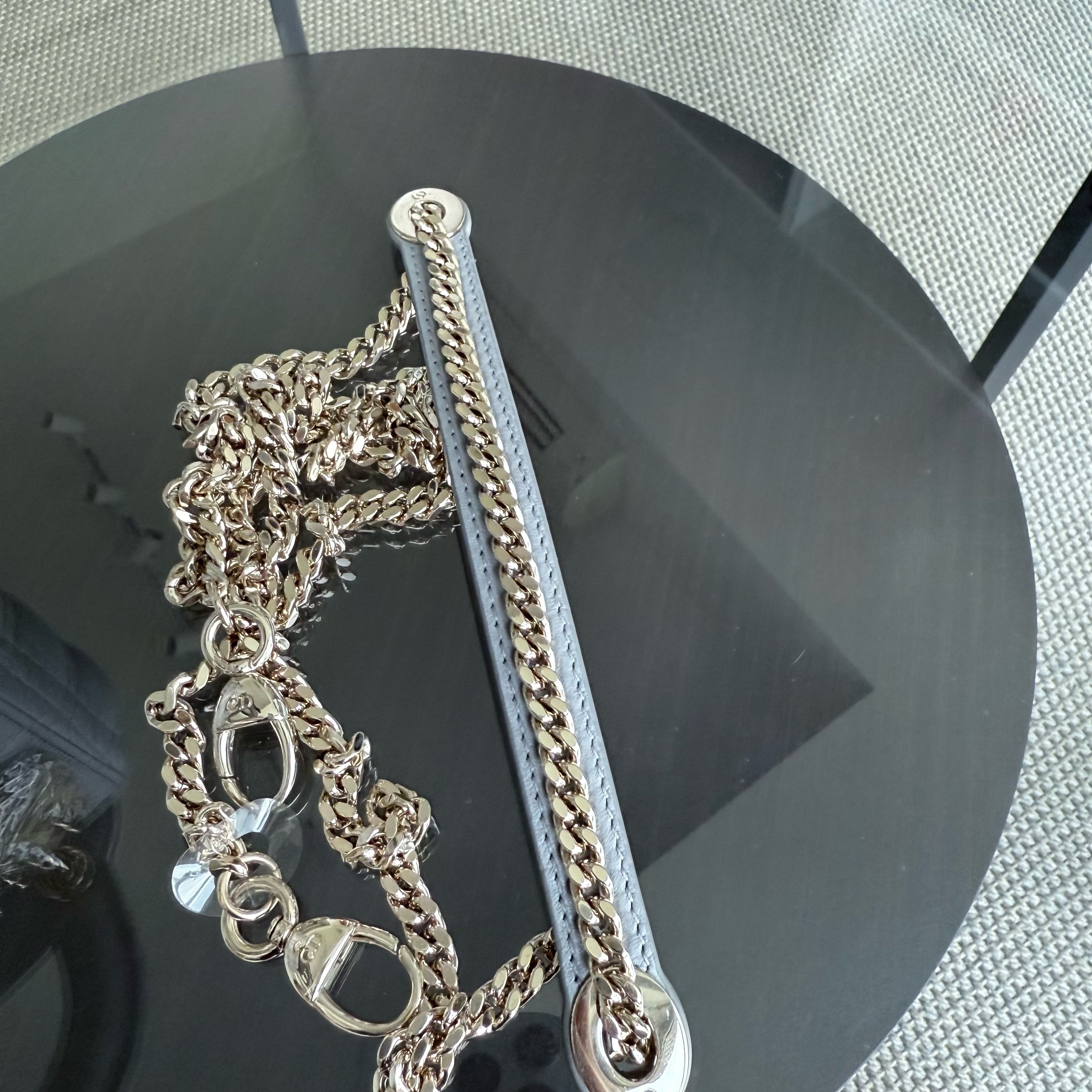 Dior Lady Mini - Cannage Lambskin Silver Gold Hardware Chain Strap