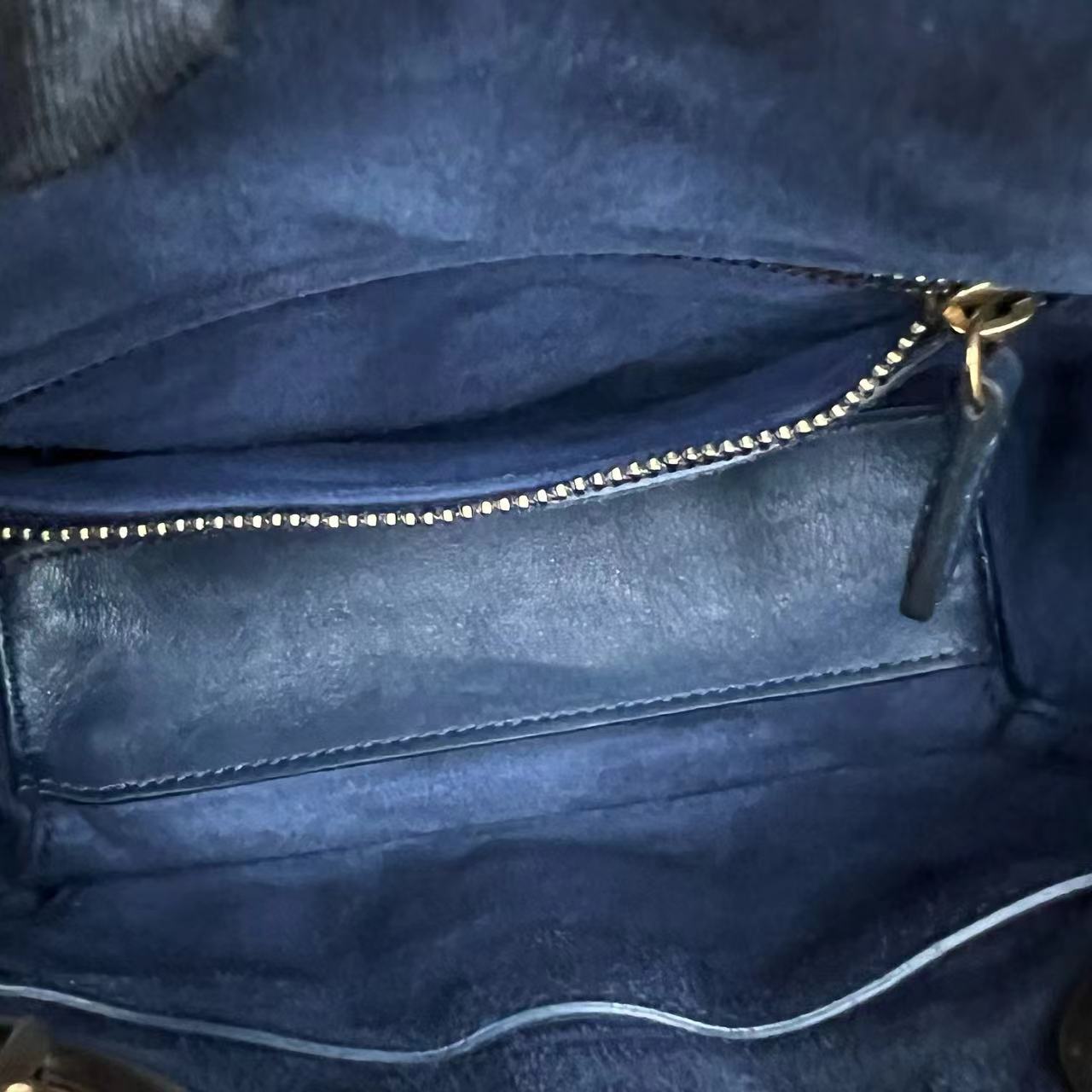 Dior Lady Mini - Studded Calfskin Dark Blue Golden Hardware
