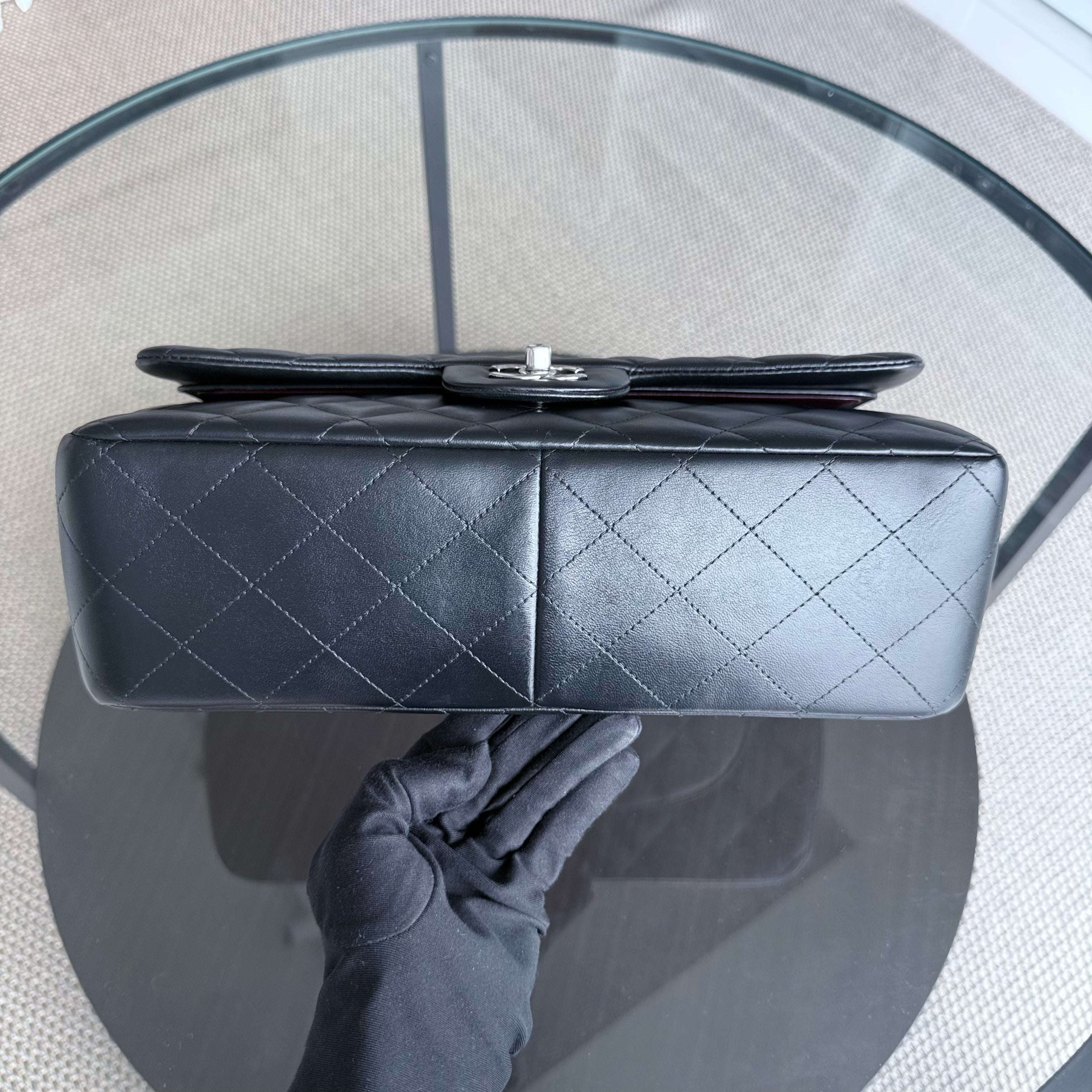 Chanel Classic Flap Jumbo - Double Flap 30CM Quilted Black Silver Hardware Series 19