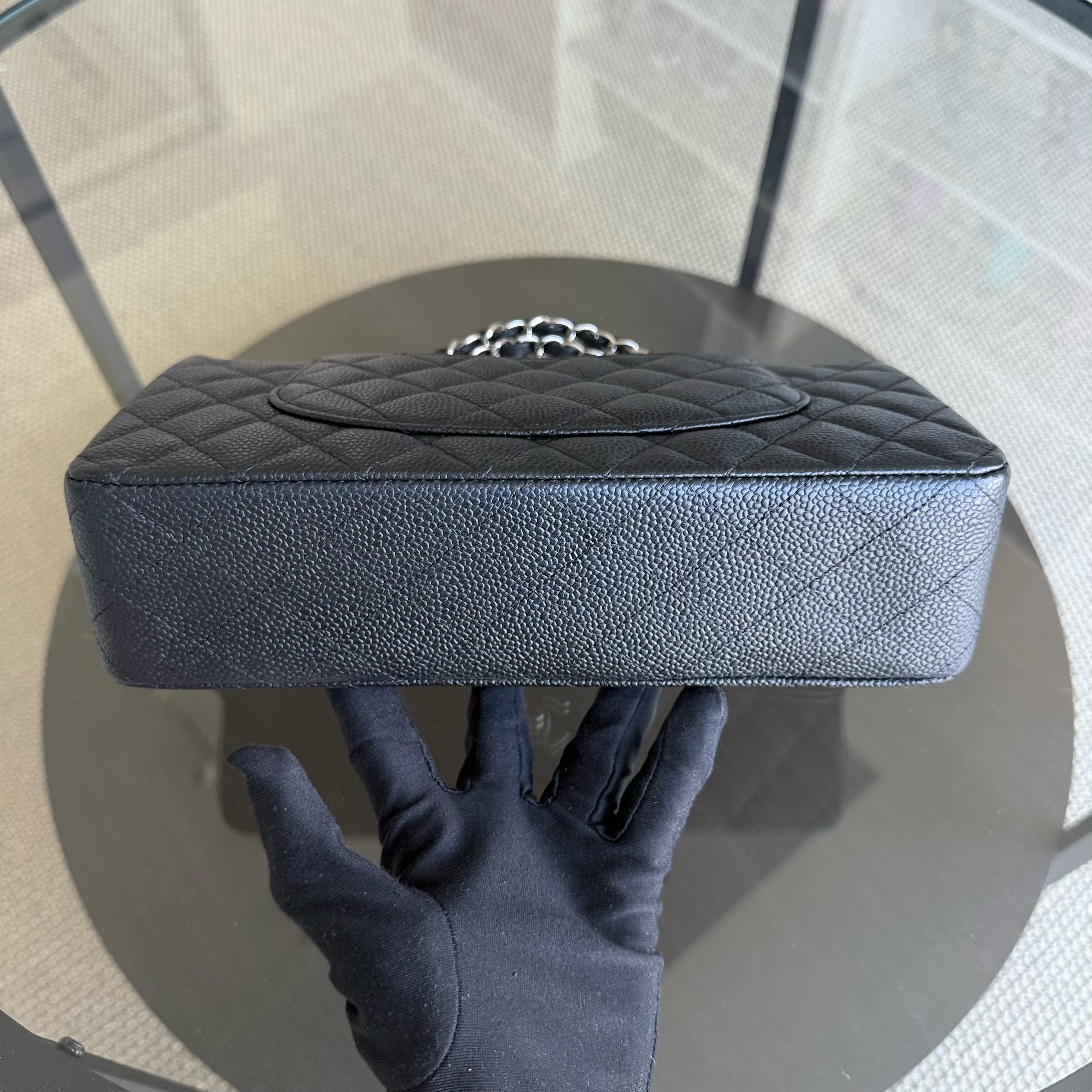 Chanel Classic Flap Medium - Caviar 25CM Quilted Black Silver Hardware Series 16