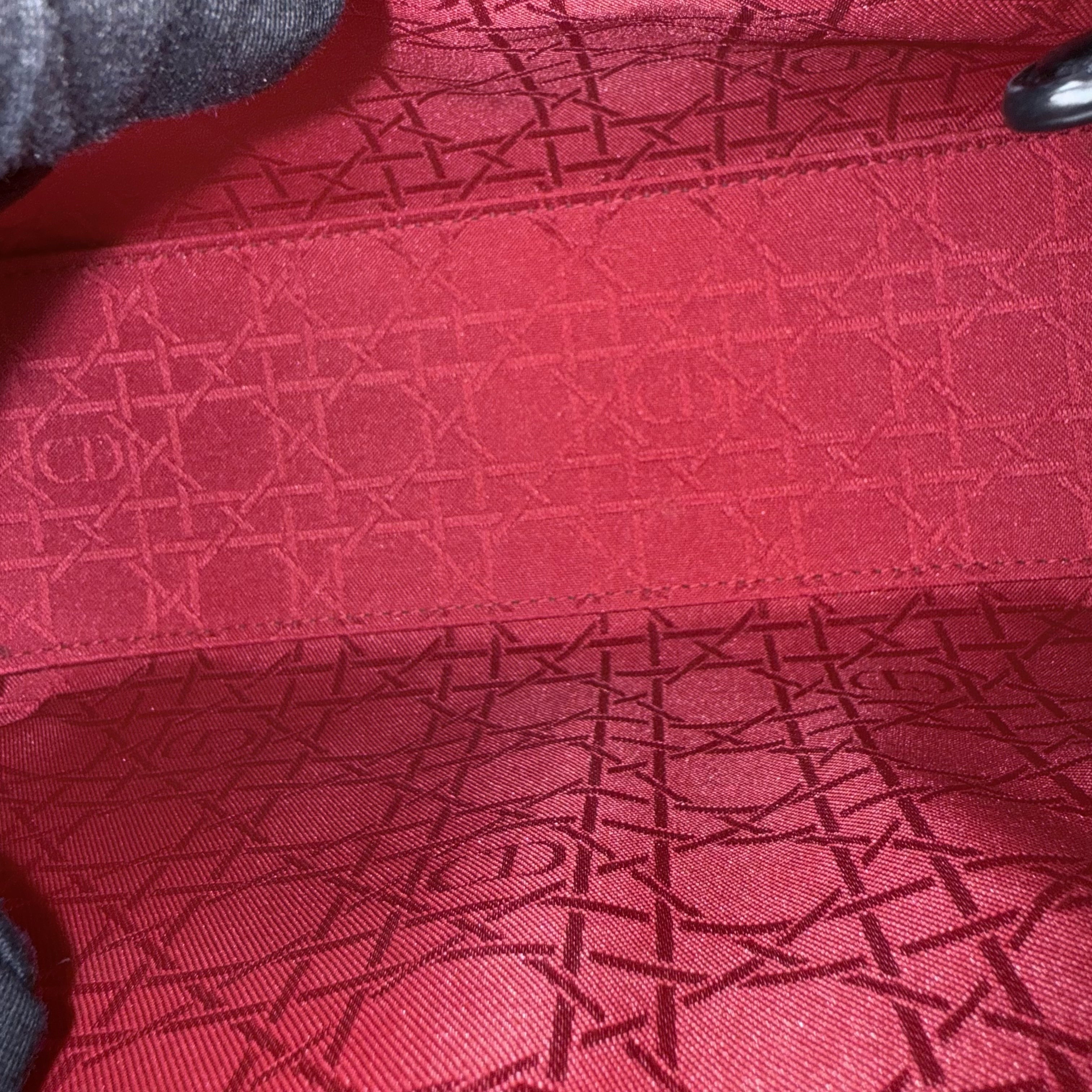 Dior Lady Medium - Cannage Lambskin Black Silver Hardware