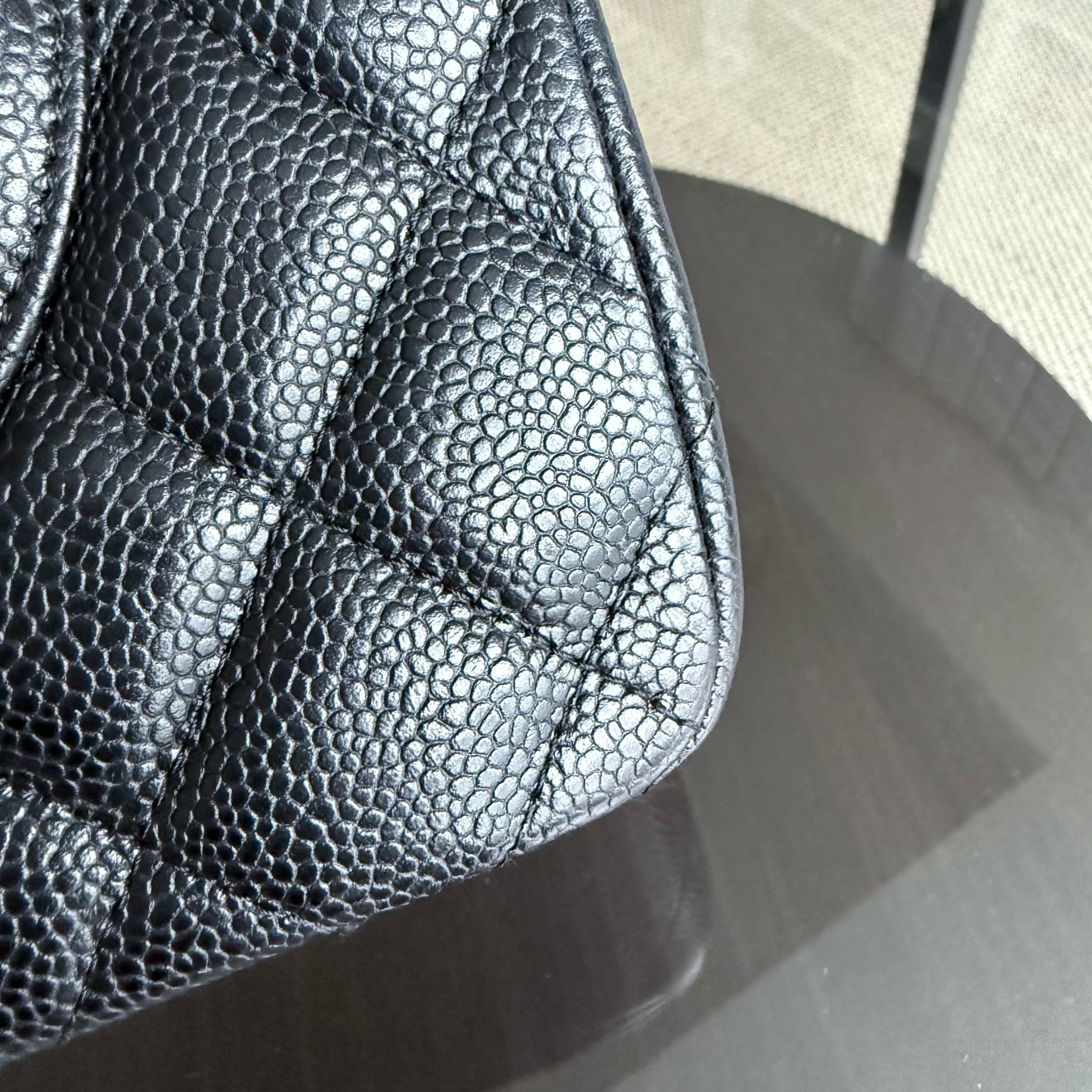 Chanel Classic Flap Jumbo - Caviar 30CM Quilted Black Silver Hardware Series 19
