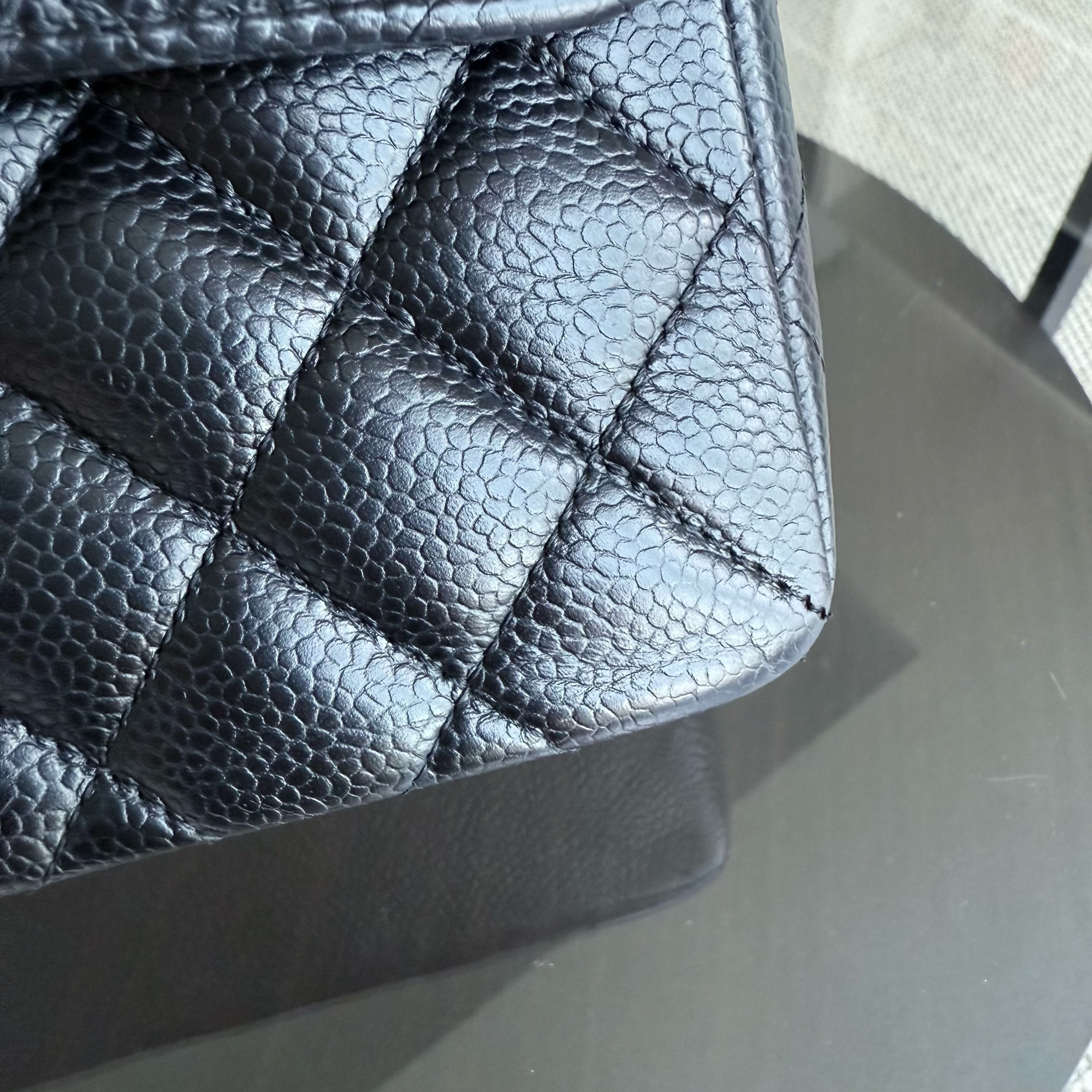 Chanel Classic Flap Small - Caviar 23CM Quilted Grained Calfskin Black Gold Hardware Series 27
