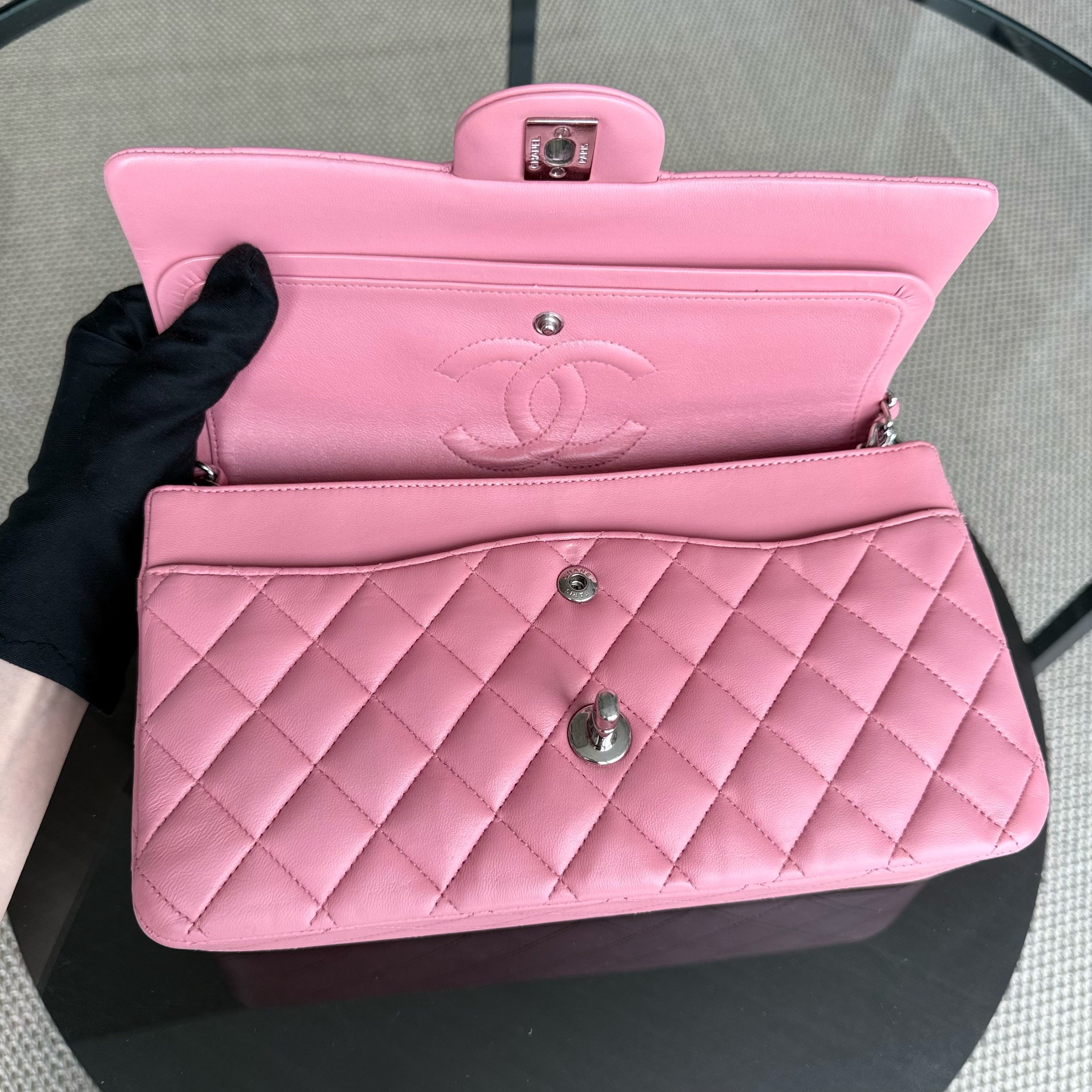 Chanel Classic Flap Medium - 25CM Quilted Lambskin Light Pink Gold Hardware Series 18