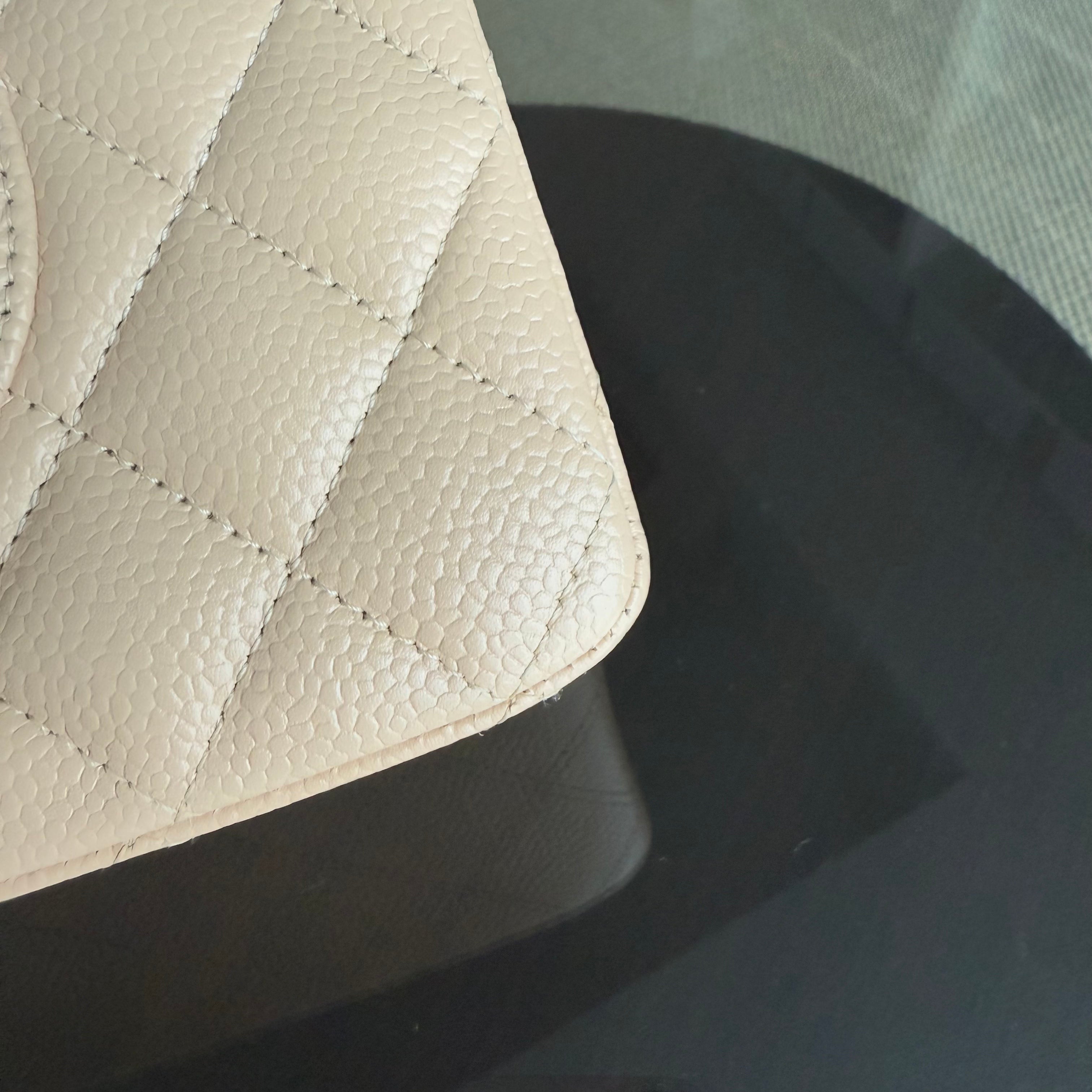 Chanel Classic Flap Medium - Caviar 25CM Quilted Beige Gold Hardware Series 13
