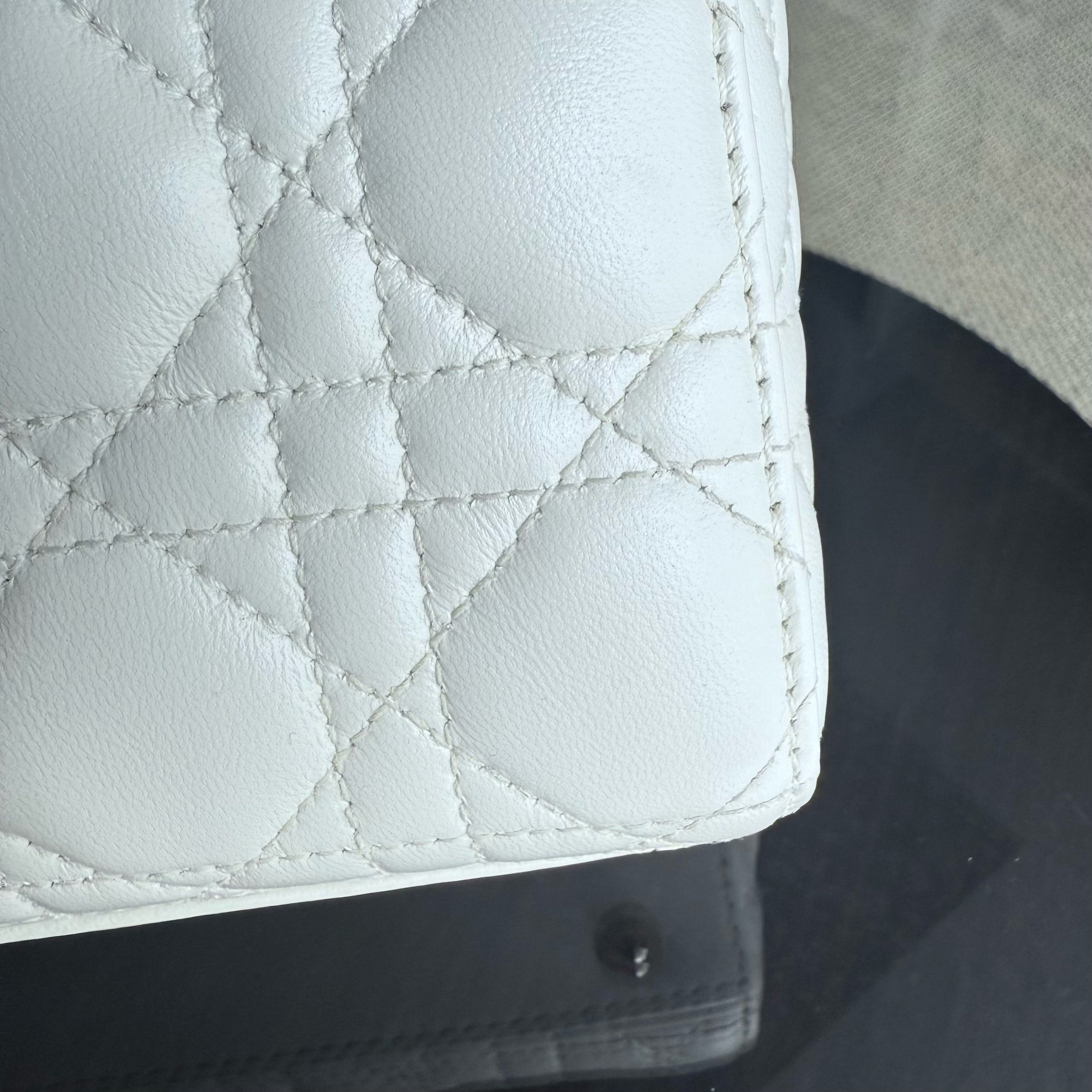 Dior Lady Small ABC - Cannage Lambskin White Gold Hardware MyABC