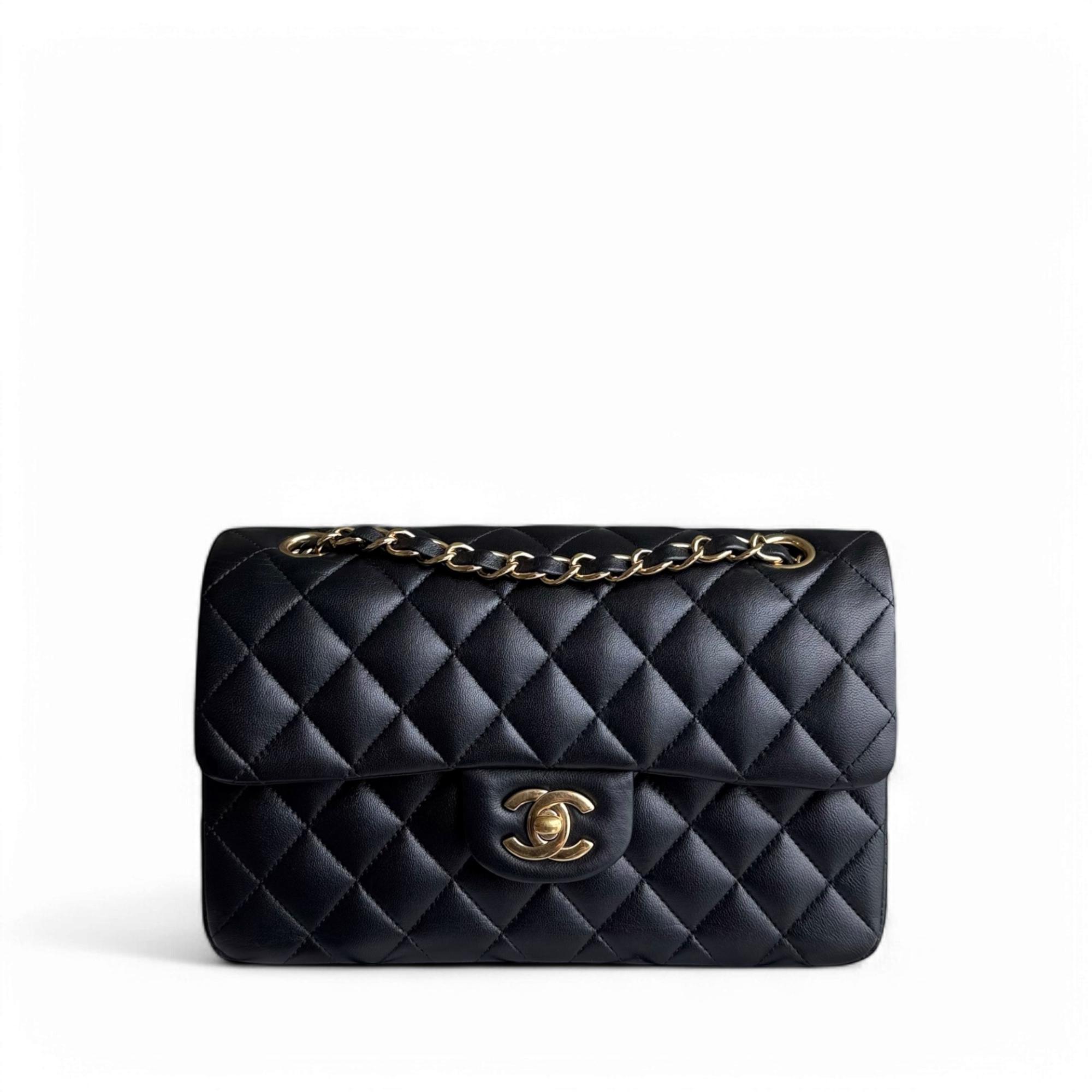 Chanel Classic Flap Small - 23CM Quilted Lambskin Black Gold Hardware Series 30