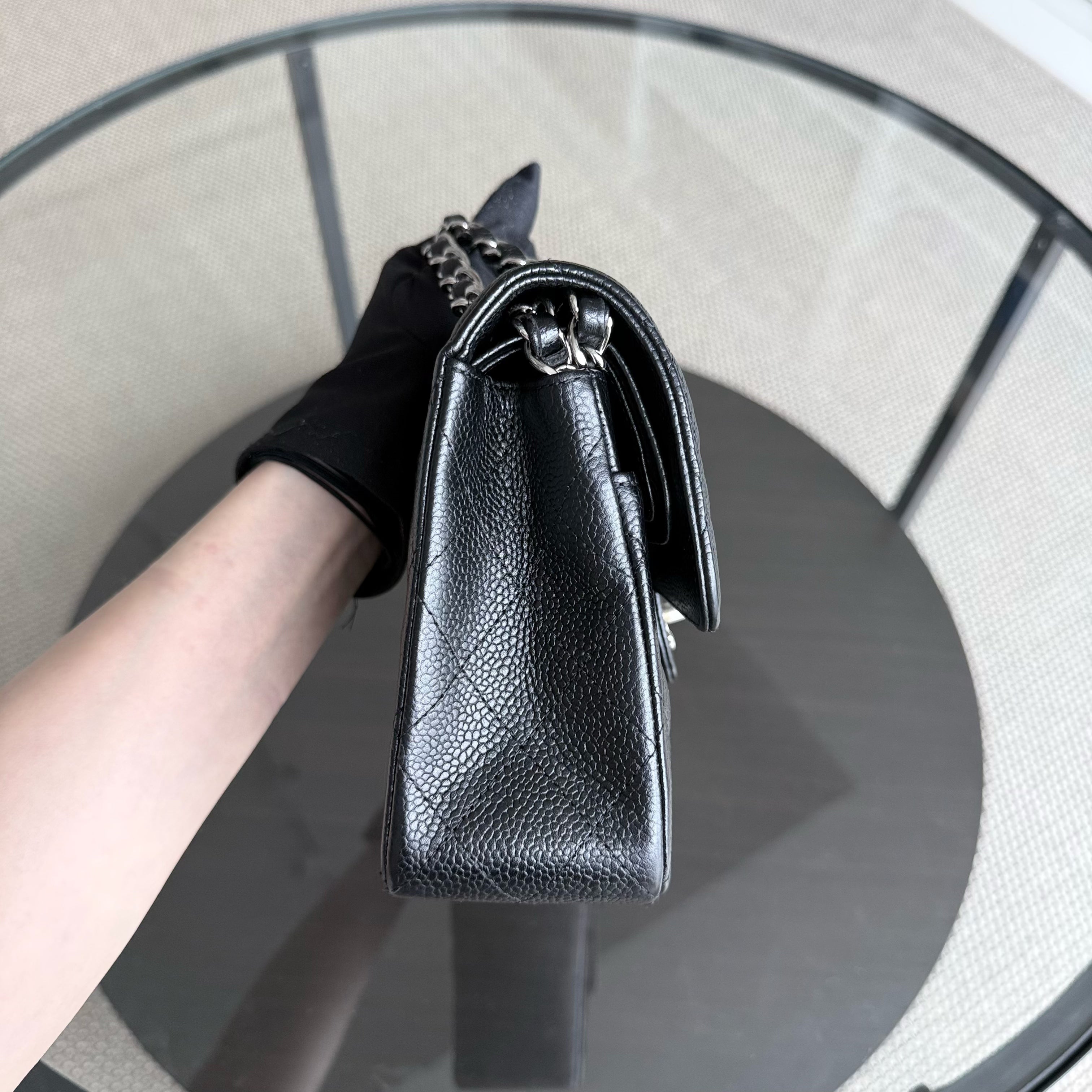 Chanel Classic Flap Small - Caviar 23CM Quilted Black Silver Hardware Series 13