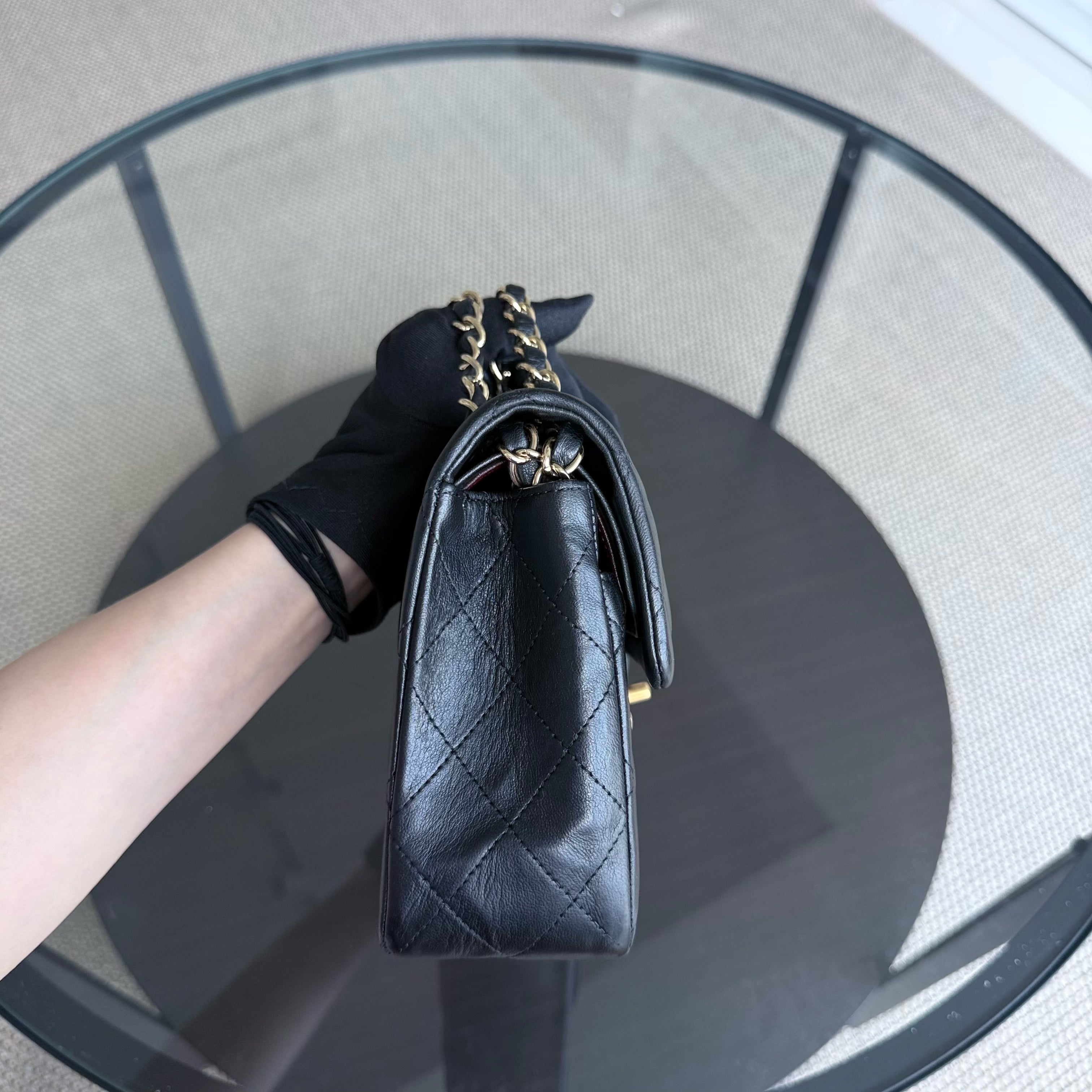 Chanel Classic Flap Small - 23CM Quilted Lambskin Black Gold Hardware Series 16