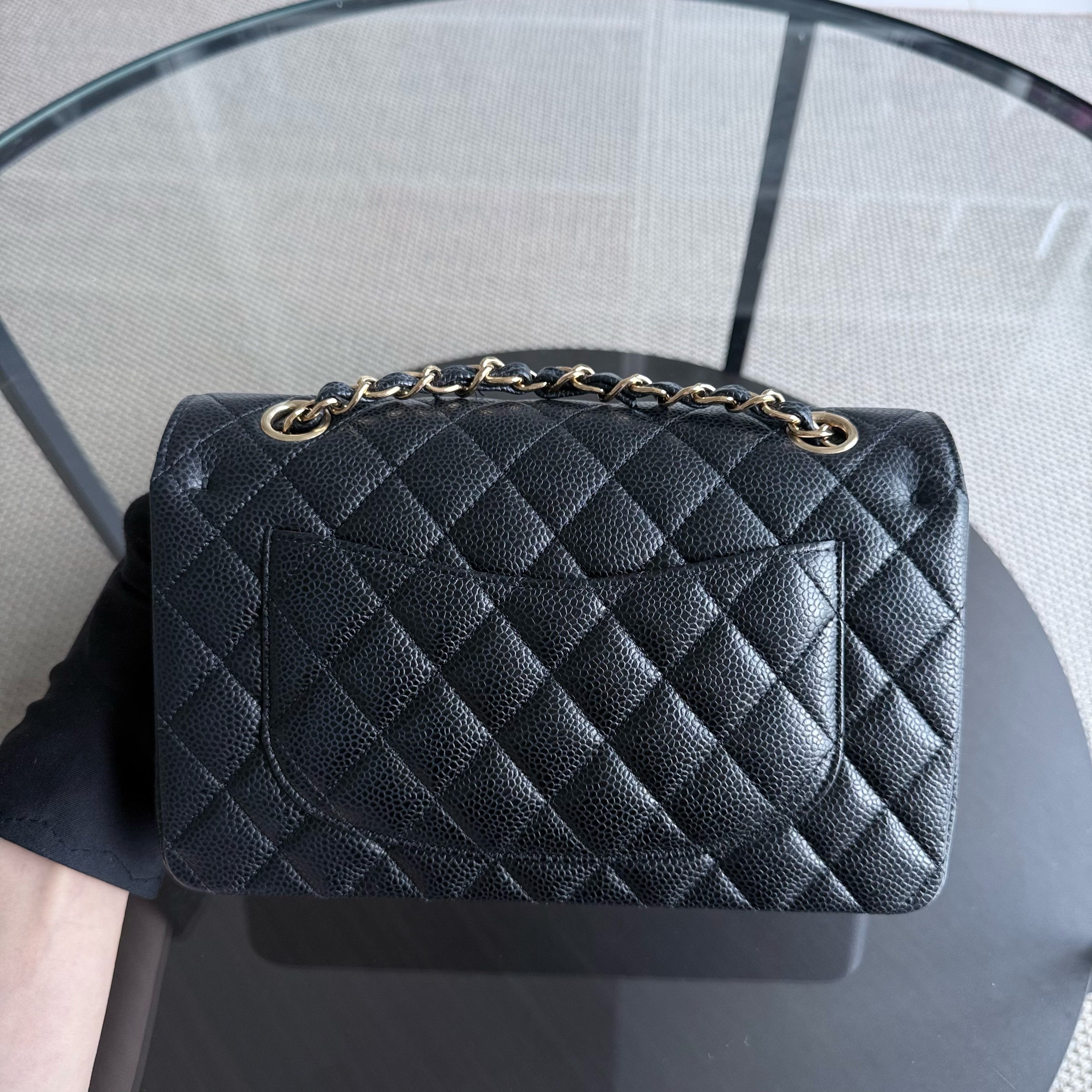 Chanel Classic Flap Small - Caviar 23CM Quilted Black Gold Hardware Series 30