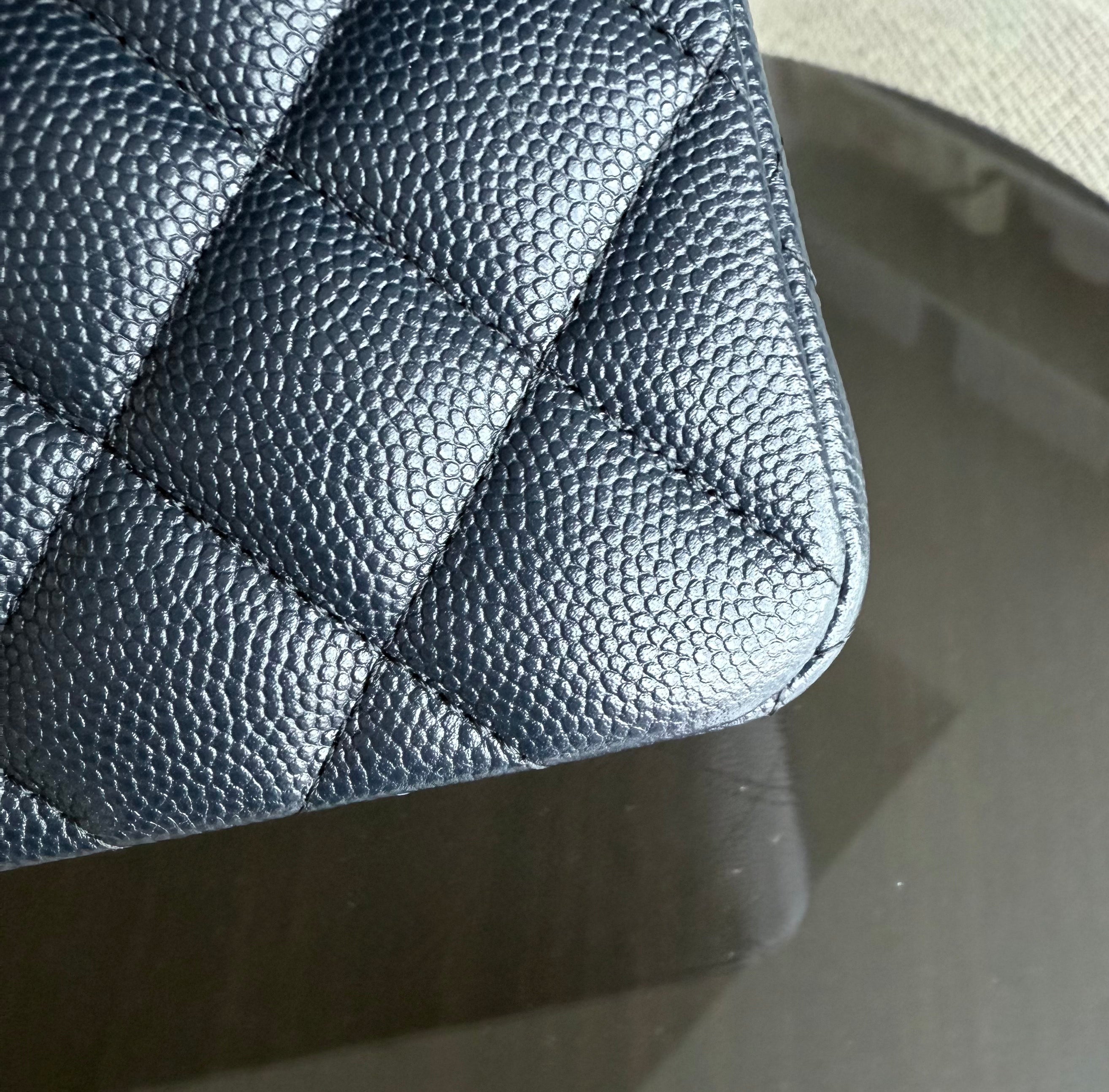 Chanel Classic Flap Small - Caviar 23CM Quilted Dark Midnight Blue Gold Hardware Series 31