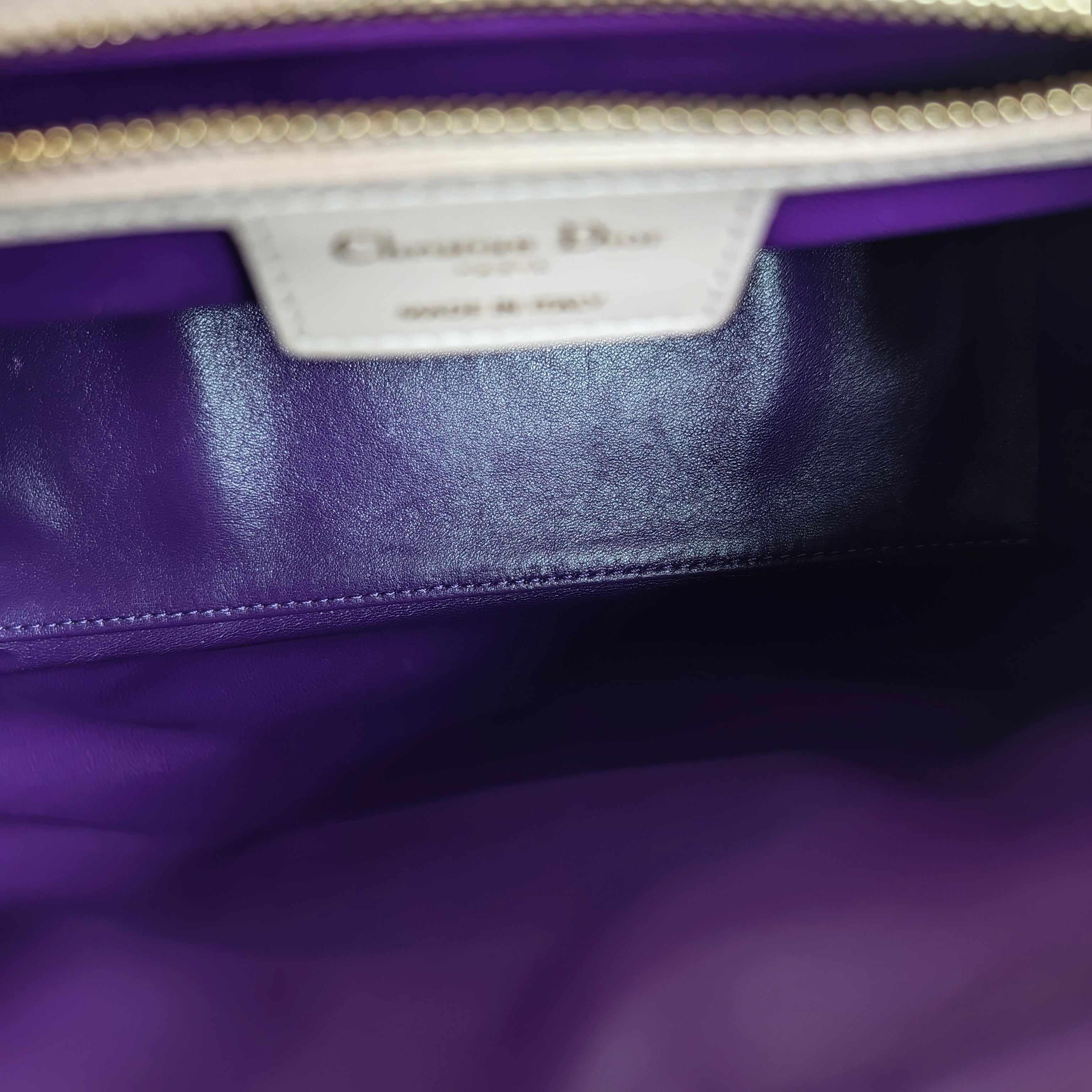 Dior Lady Medium Cannage Lambskin Light Pink Gold Hardware