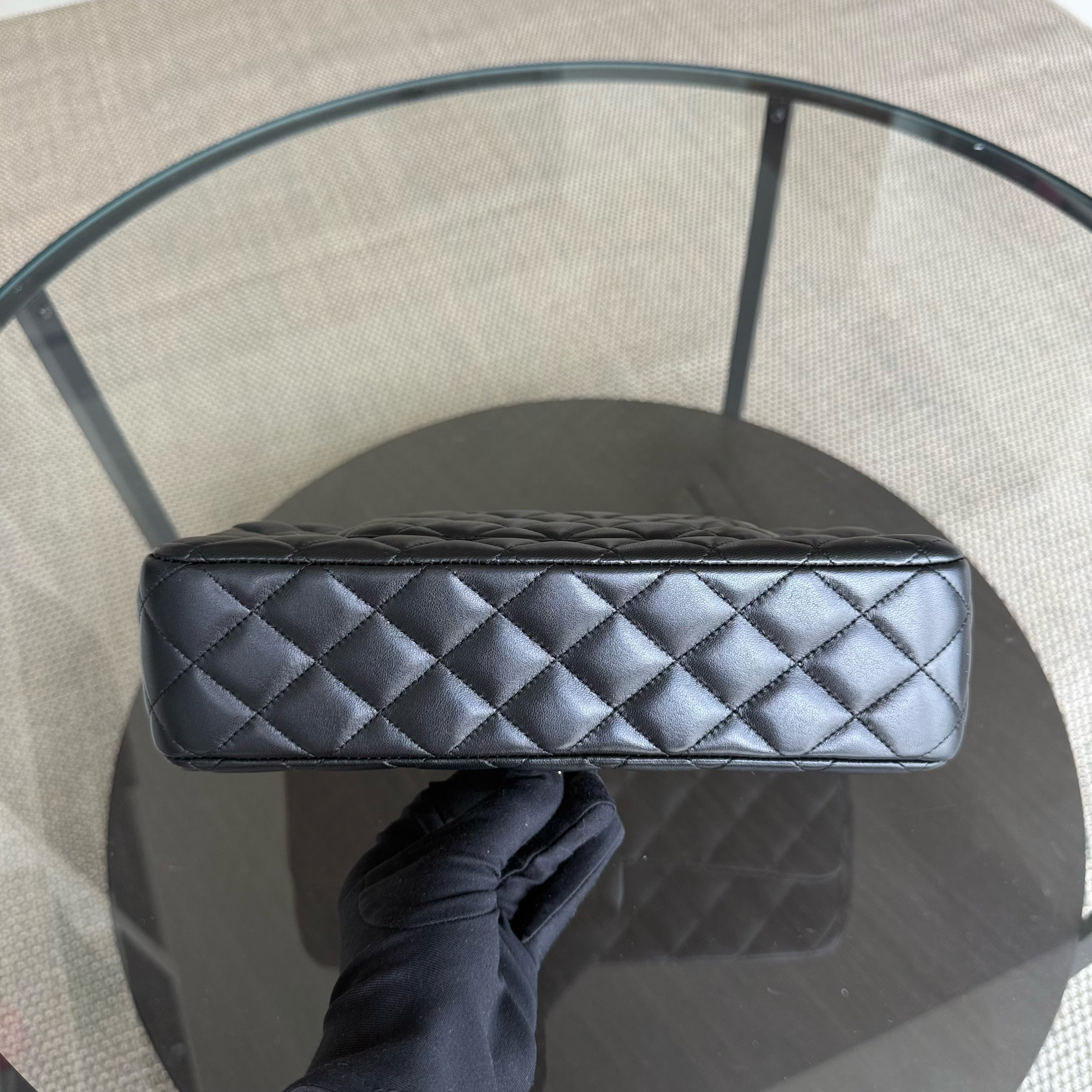 Chanel Classic Flap Medium - Special Valentine Edition 25CM Quilted Lambskin Black Gold Hardware Series 19