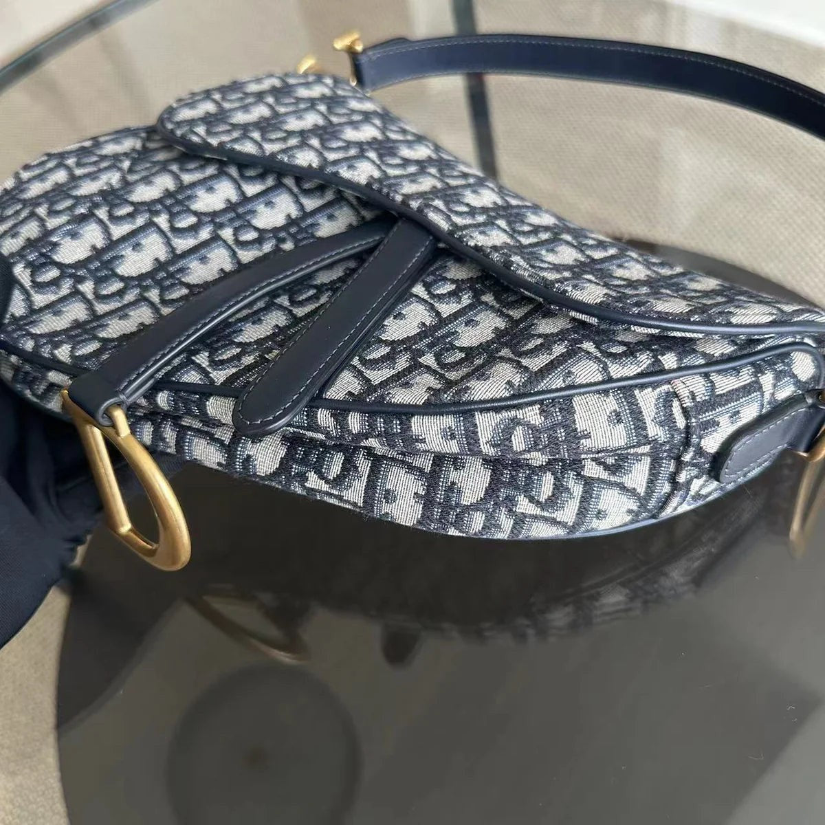 Dior Saddle Medium - Oblique Canvas Gold Hardware