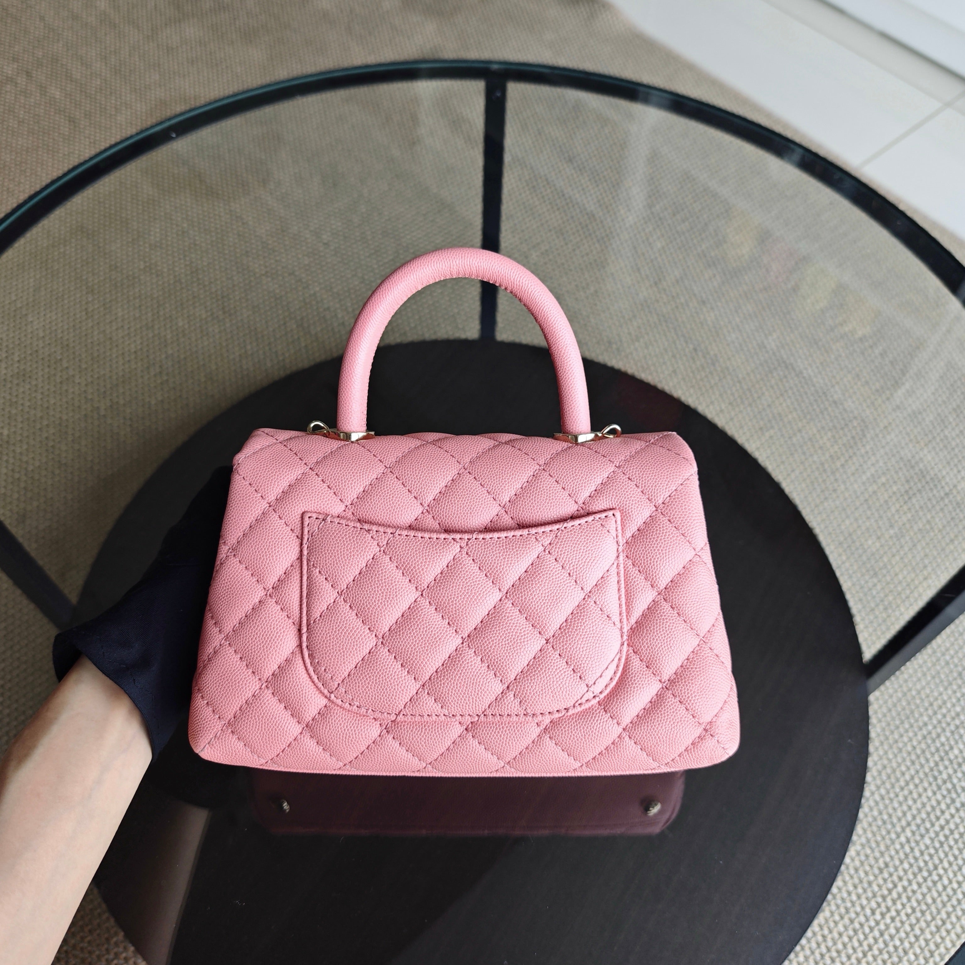 Chanel Coco Handle Small - Caviar Quilted Pink Gold Hardware Series 27