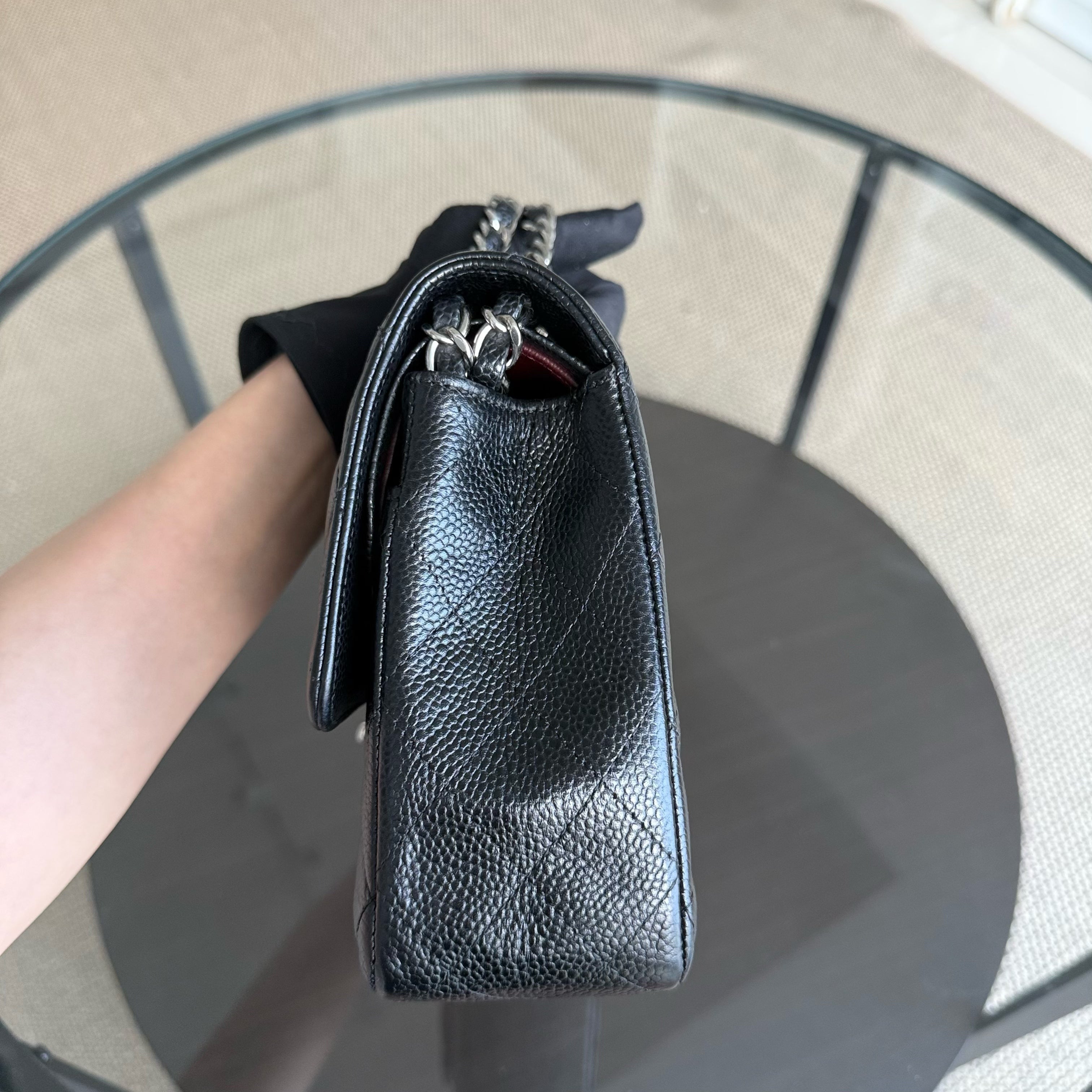 Chanel Classic Flap Medium - Caviar 25CM Quilted Black Silver Hardware Series 18