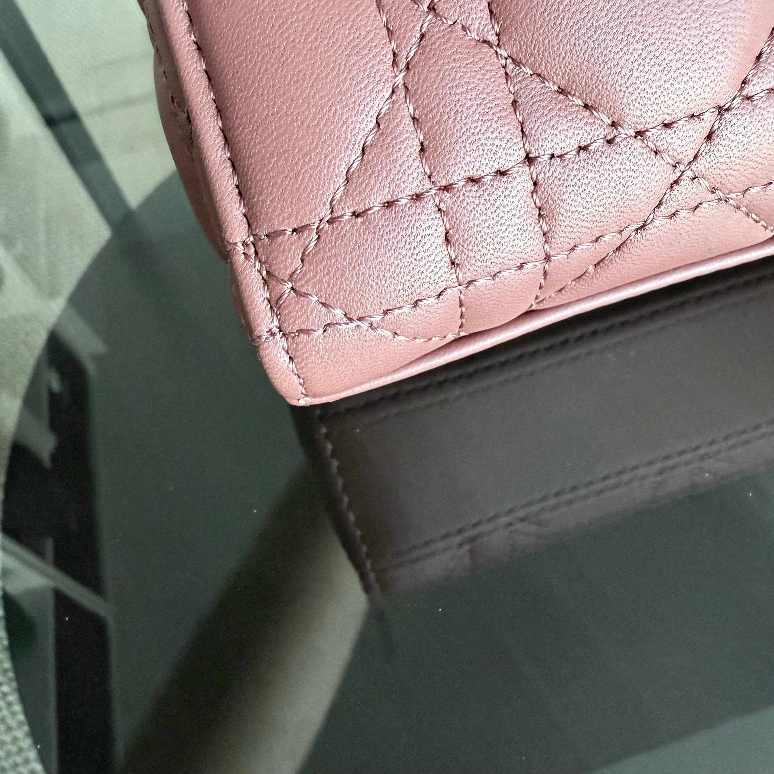 Dior D-Joy Medium - Cannage Lambskin Blush Pink Gold Hardware